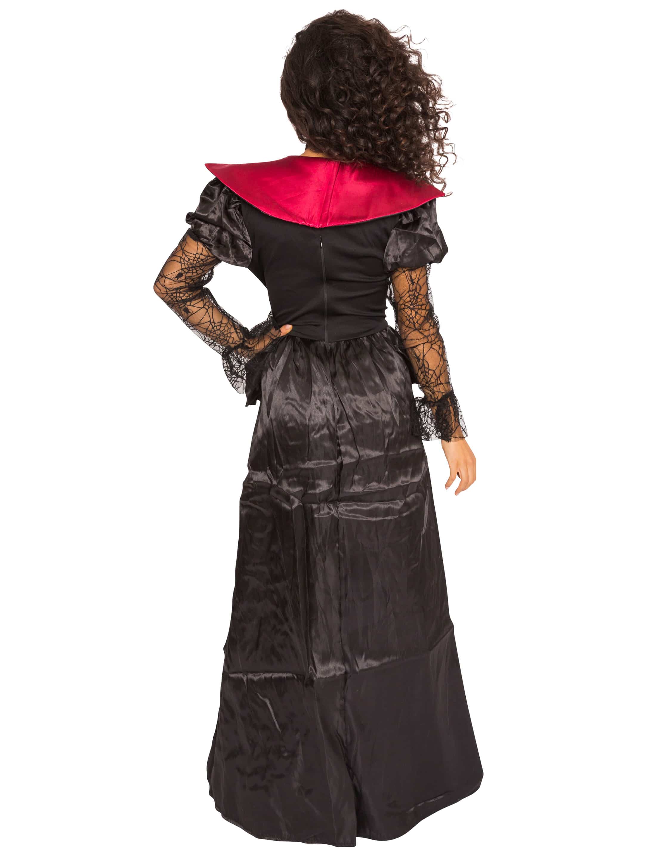 Kleid Vampir lang 2-tlg. schwarz/rot L