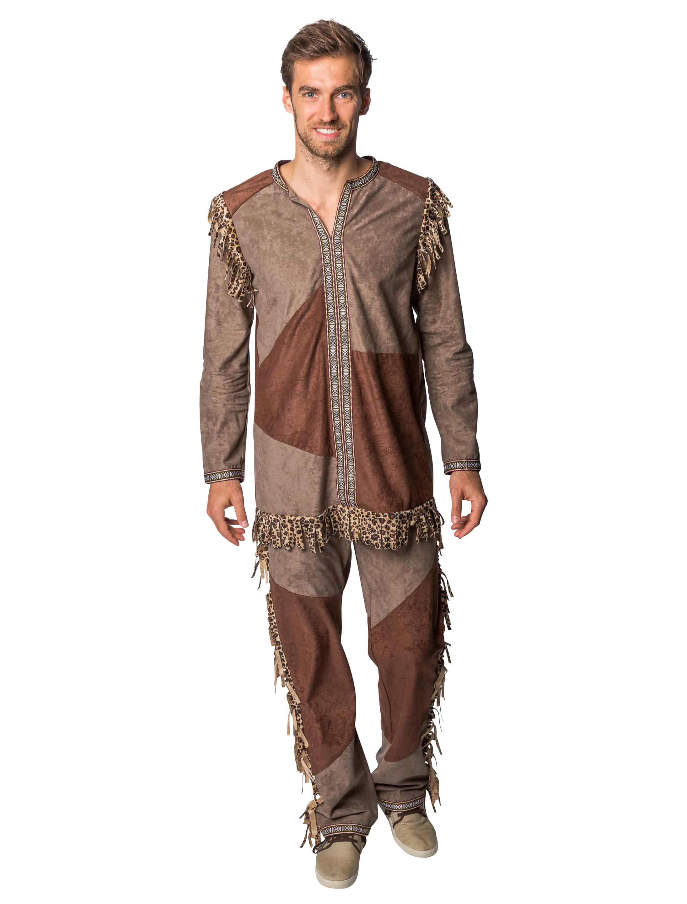 Shirt langarm Indianer Herren braun 3XL