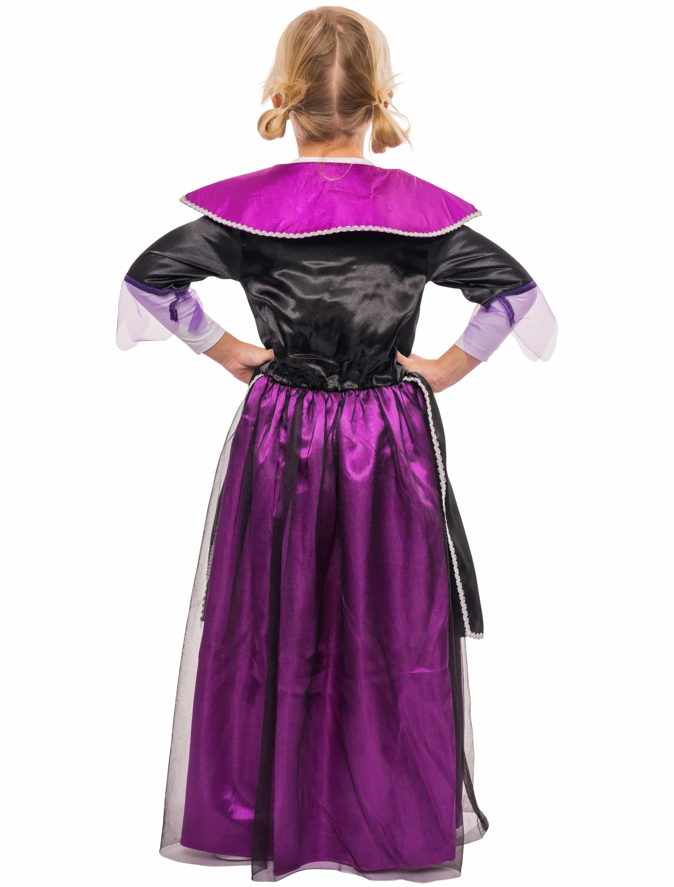 Kleid Vampir Mädchen schwarz/lila 164