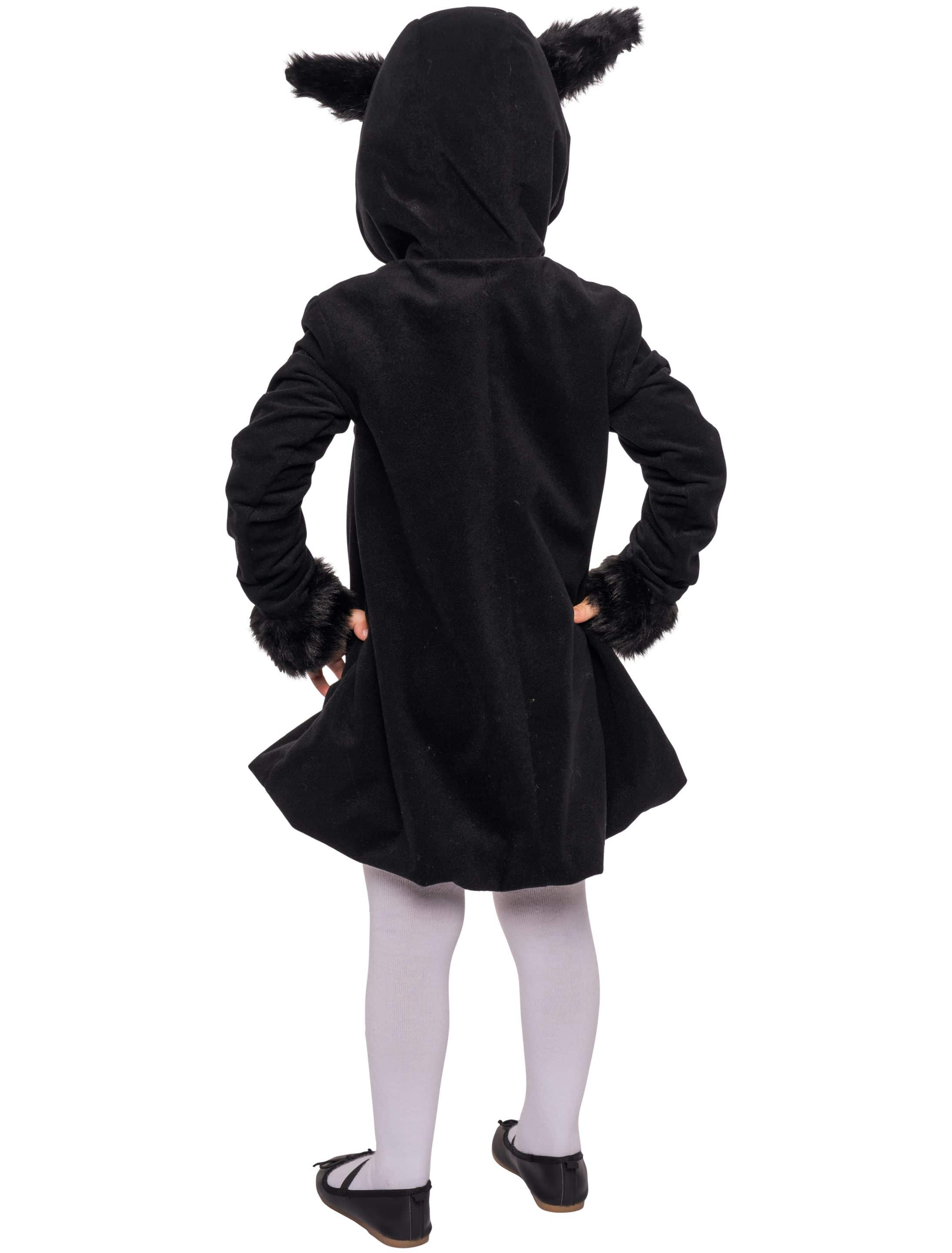 Kleid Fledermaus Plüsch schwarz/lila 152