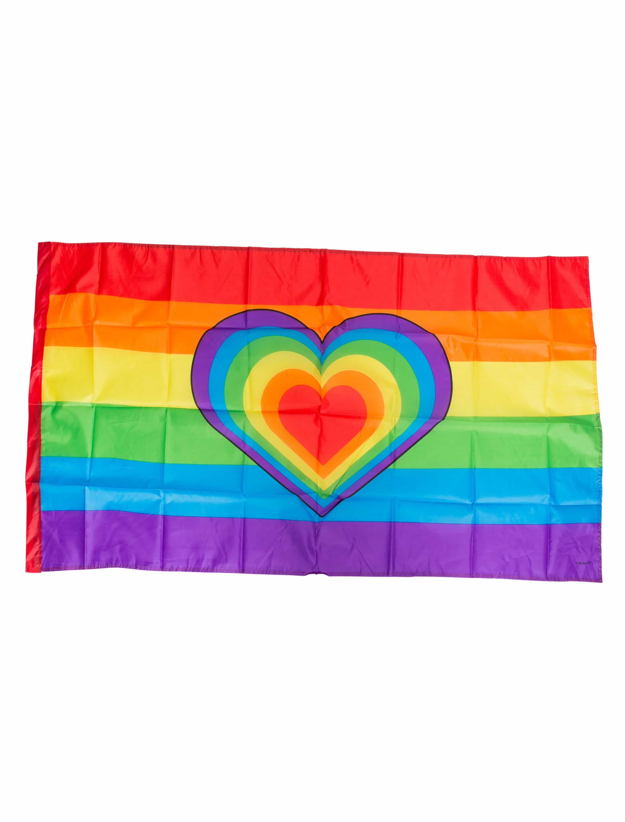 Flagge Regenbogen mit Herz 150x90cm
