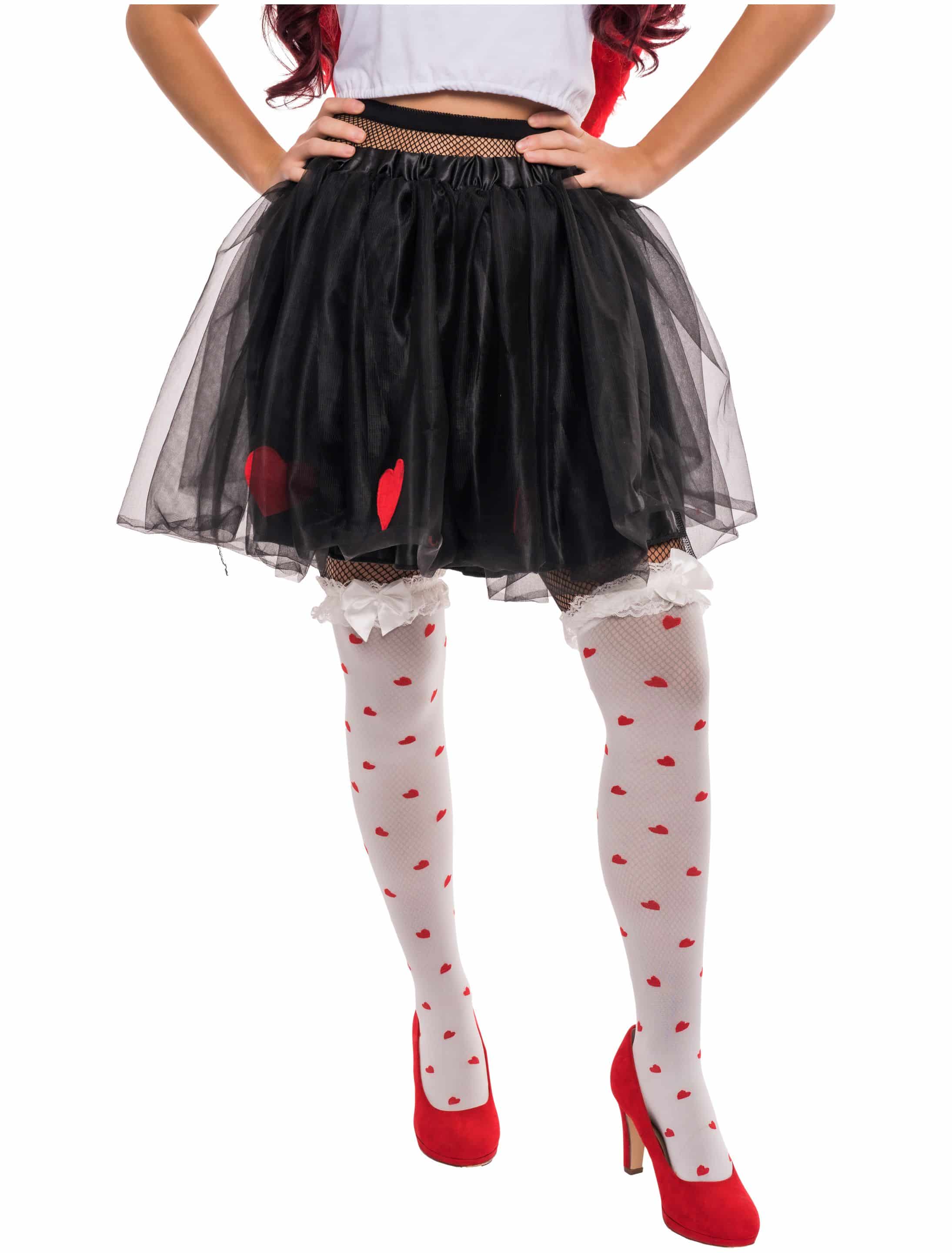 Top Herzen mit Petticoat 2-tlg. Damen weiß/schwarz L/XL Top Herzen mit Petticoat 2-tlg. Damen weiß/schwarz L/XL