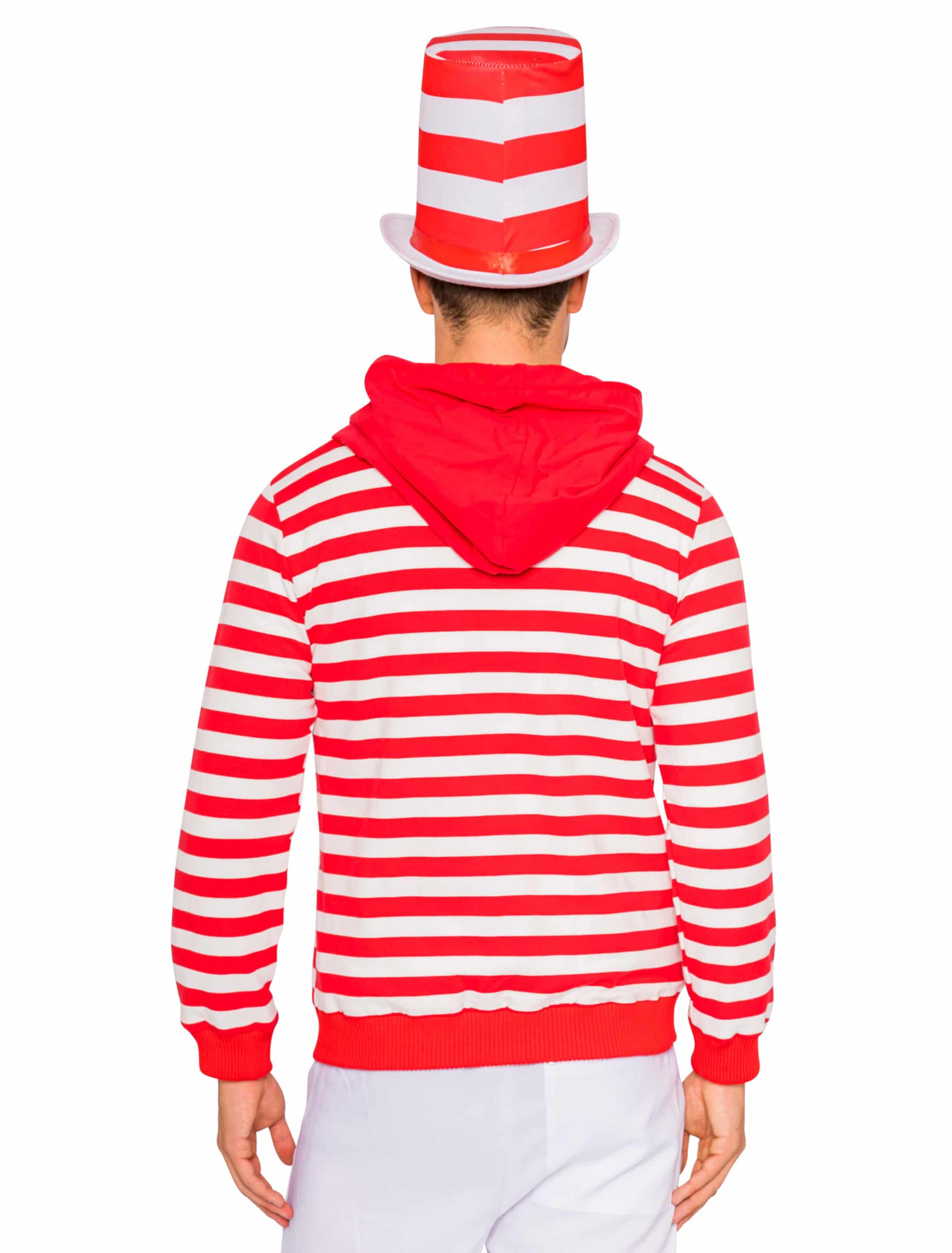 Sweatshirt Jacke gestreift rot/weiß 4XL