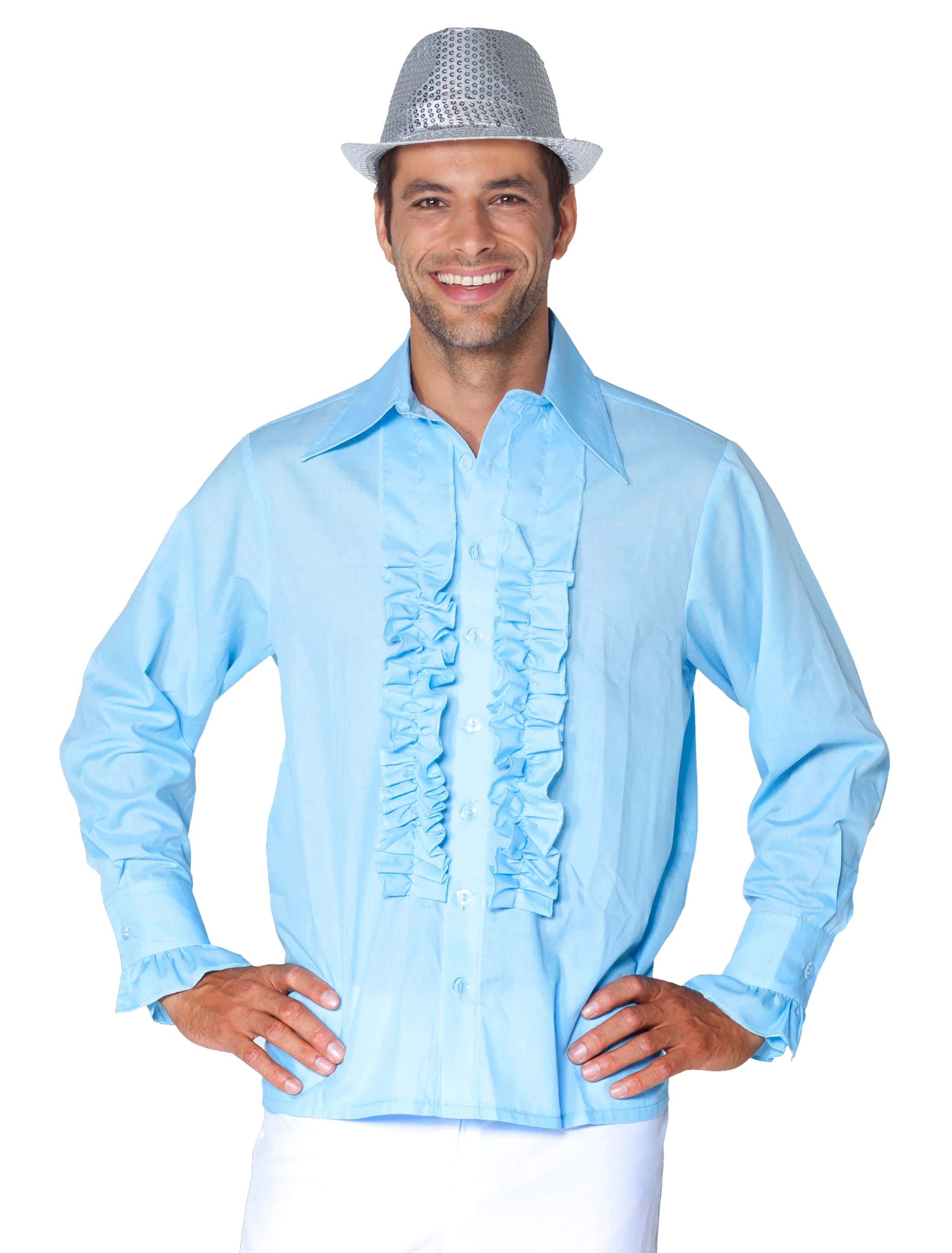 Rüschenhemd Herren blau 3XL