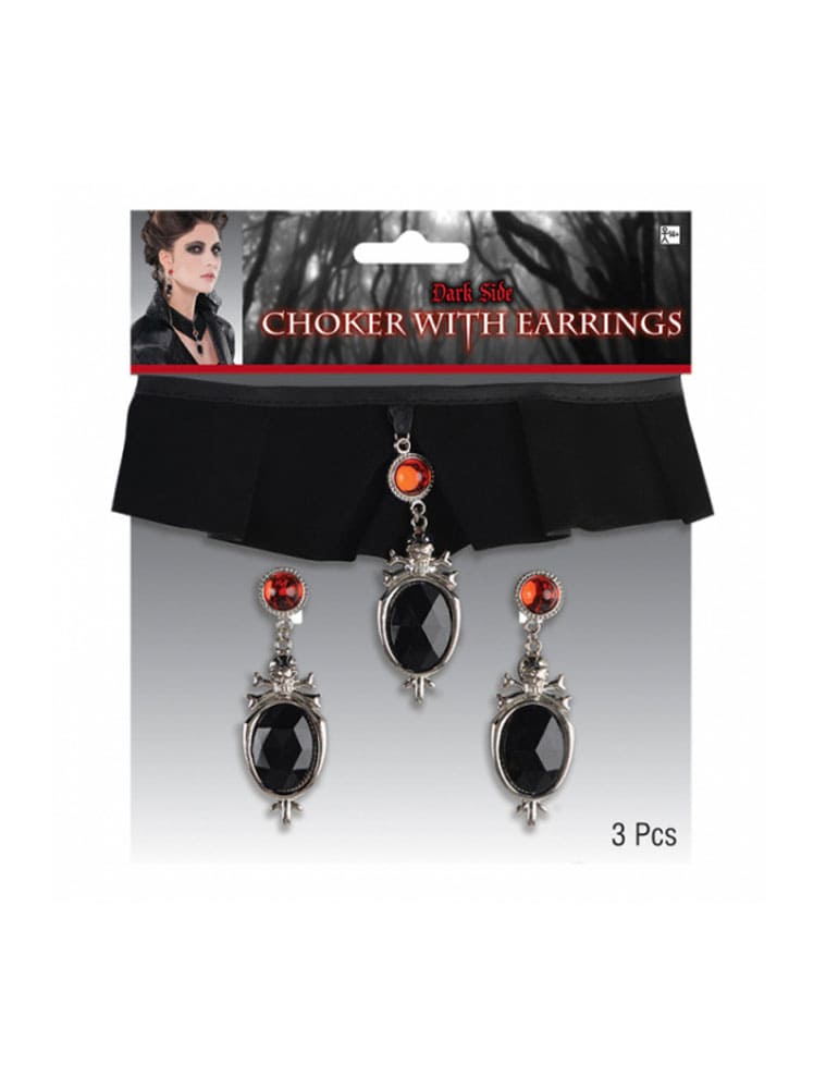 Schmuckset Halloween Halsband & Ohrringe
