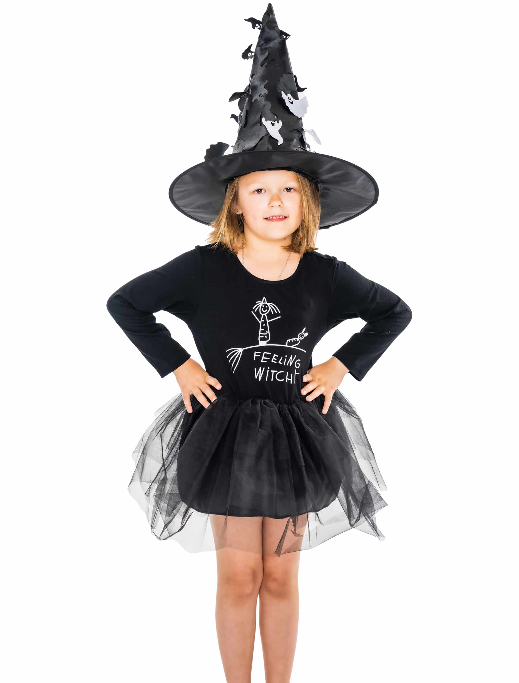 Kleid Hexe Kinder schwarz 134