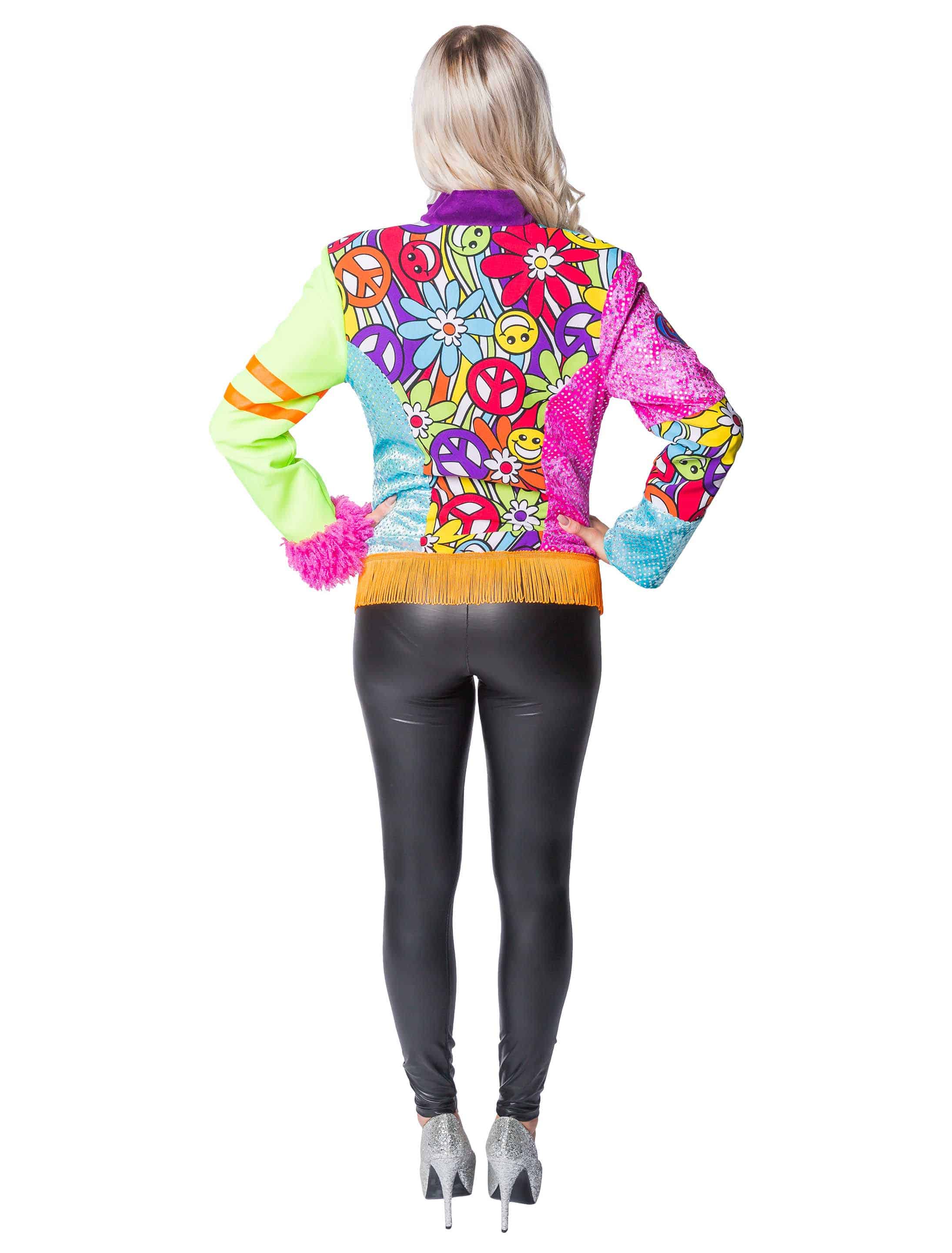 Jacke Flower Power Damen bunt S