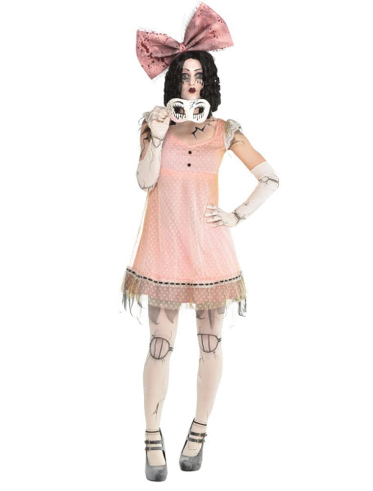 Kleid Horrorpuppe Damen rosa 2XL