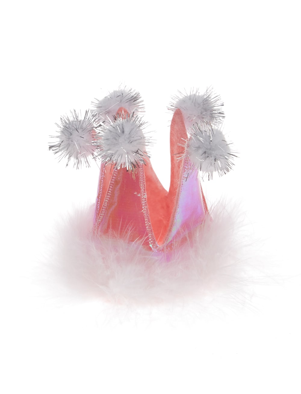 Mini Krone mit Clip pink/silber