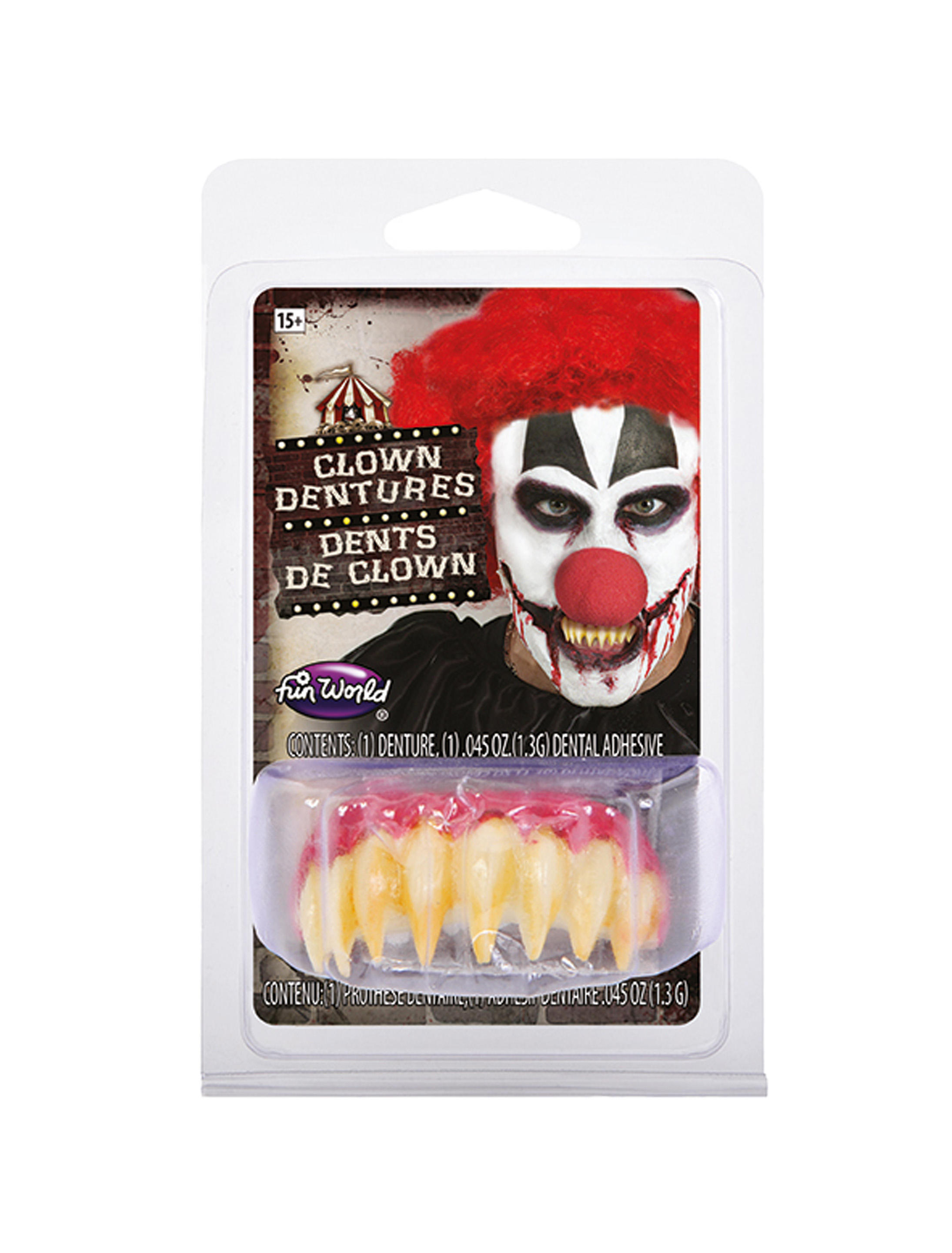 Zähne Horrorclown rot/weiß