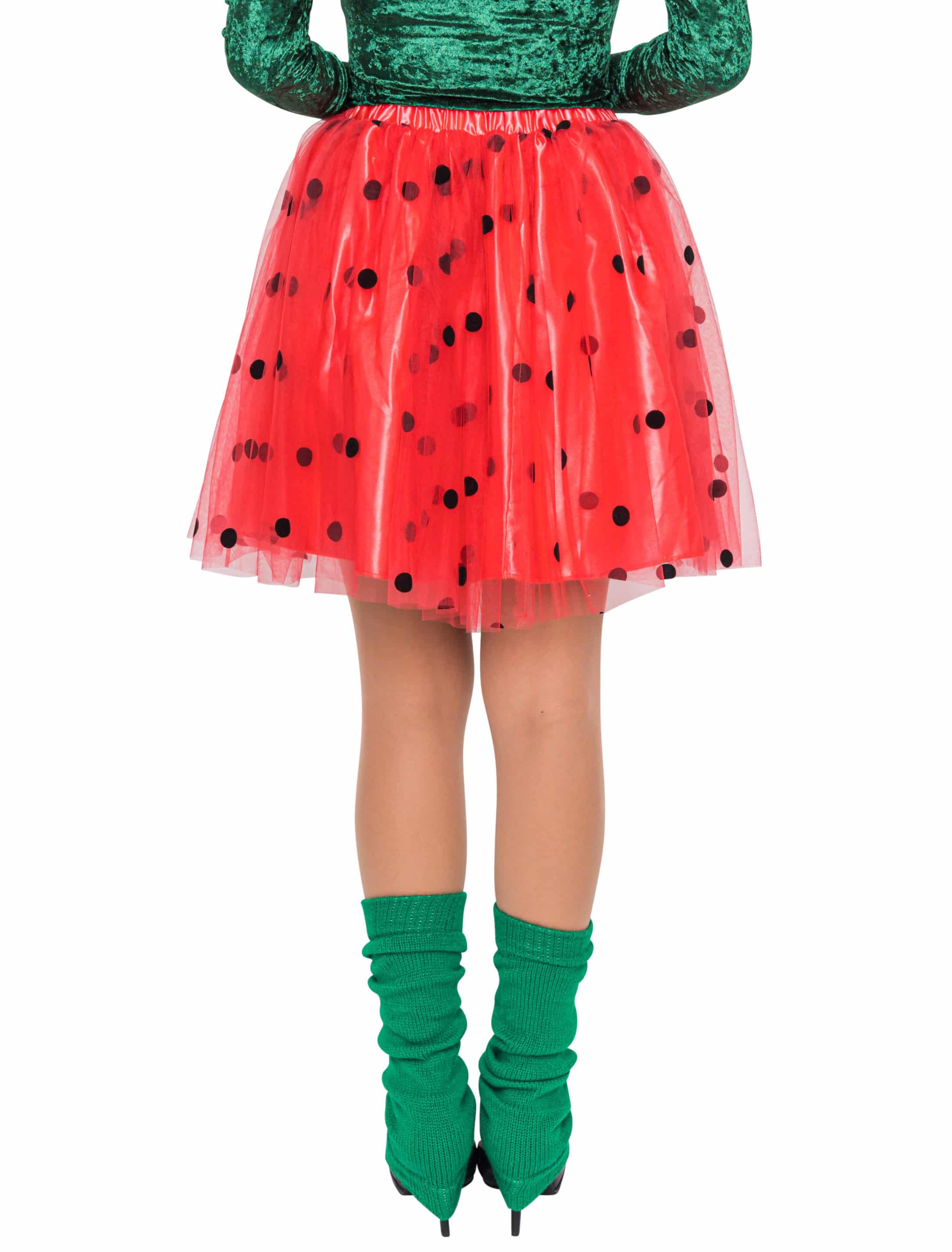 Petticoat rot mit kleinen schwarzen Punkten