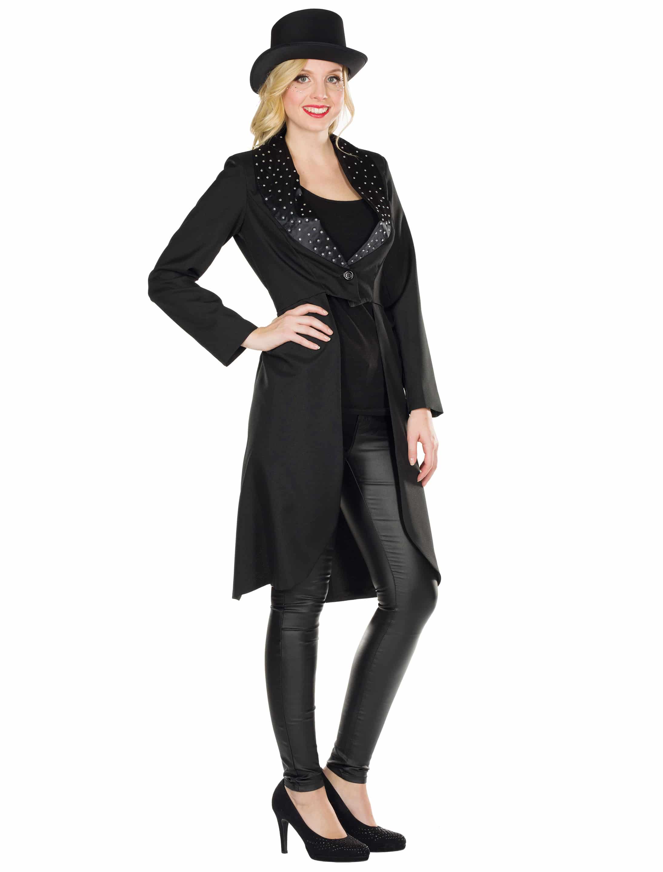 Frack mit Strass Damen schwarz 36