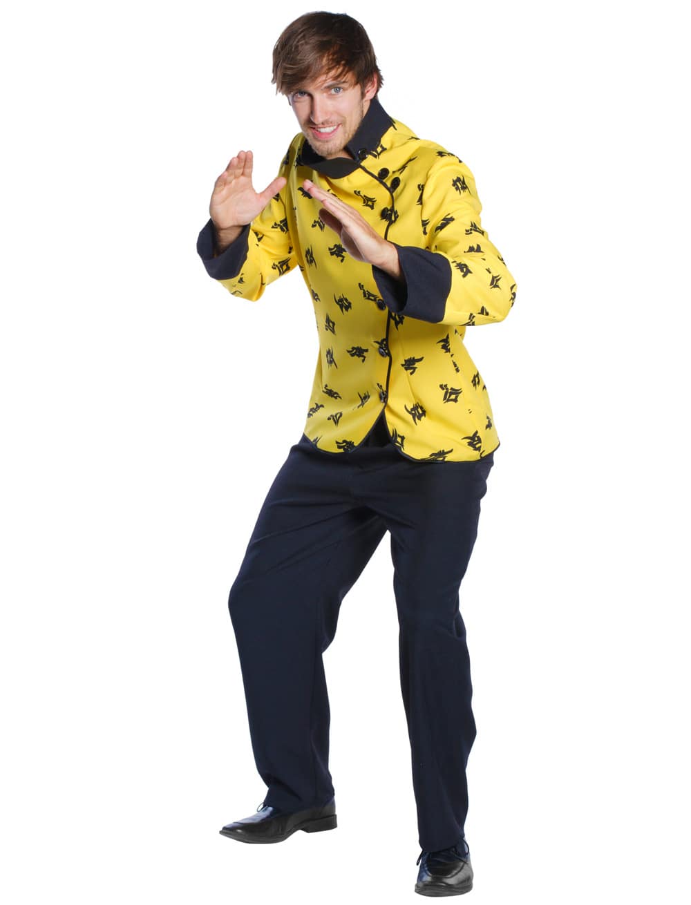 Kostüm Kung Fu 2-tlg. schwarz/gelb 2XL