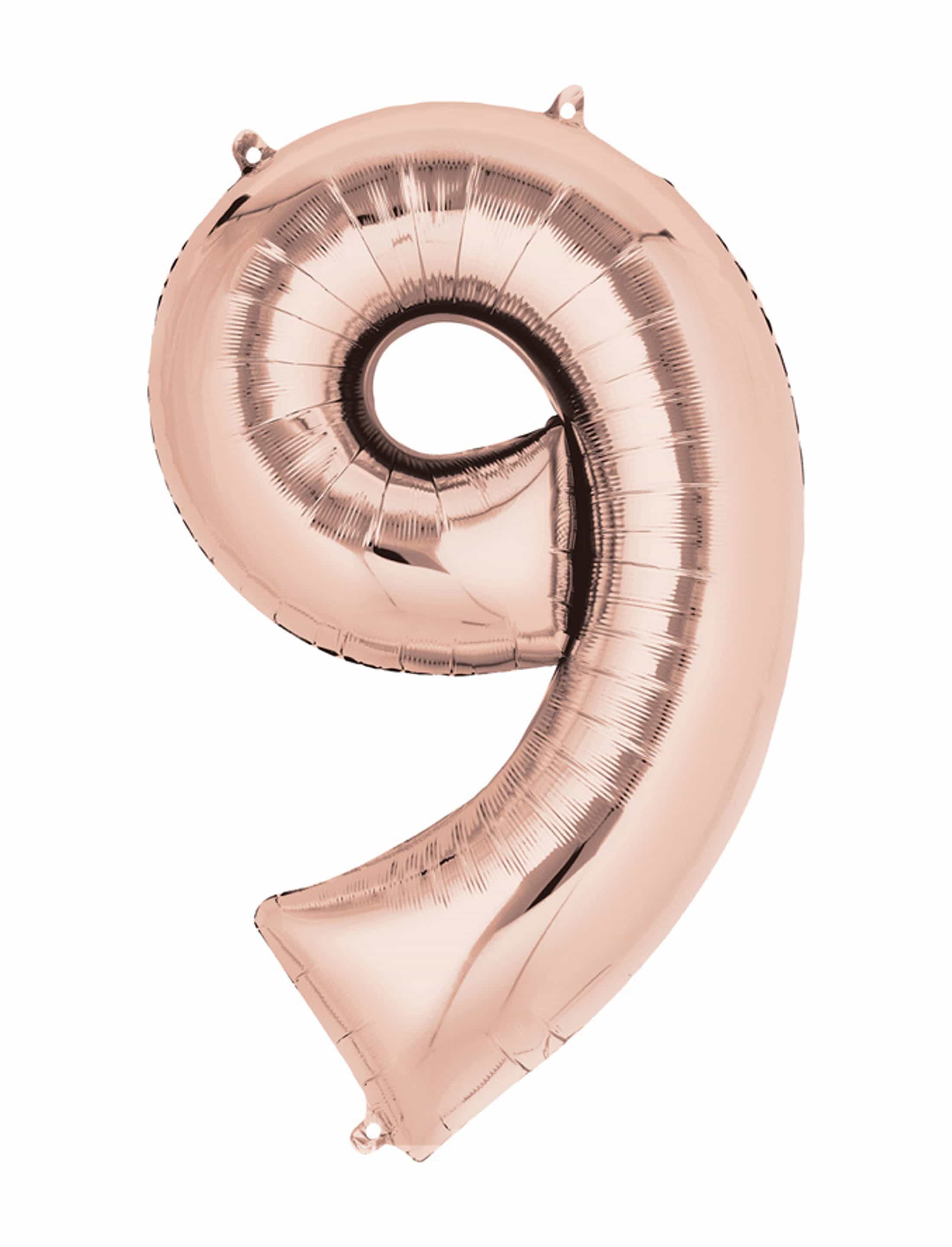 Folienballon rose/gold Zahl 9 L