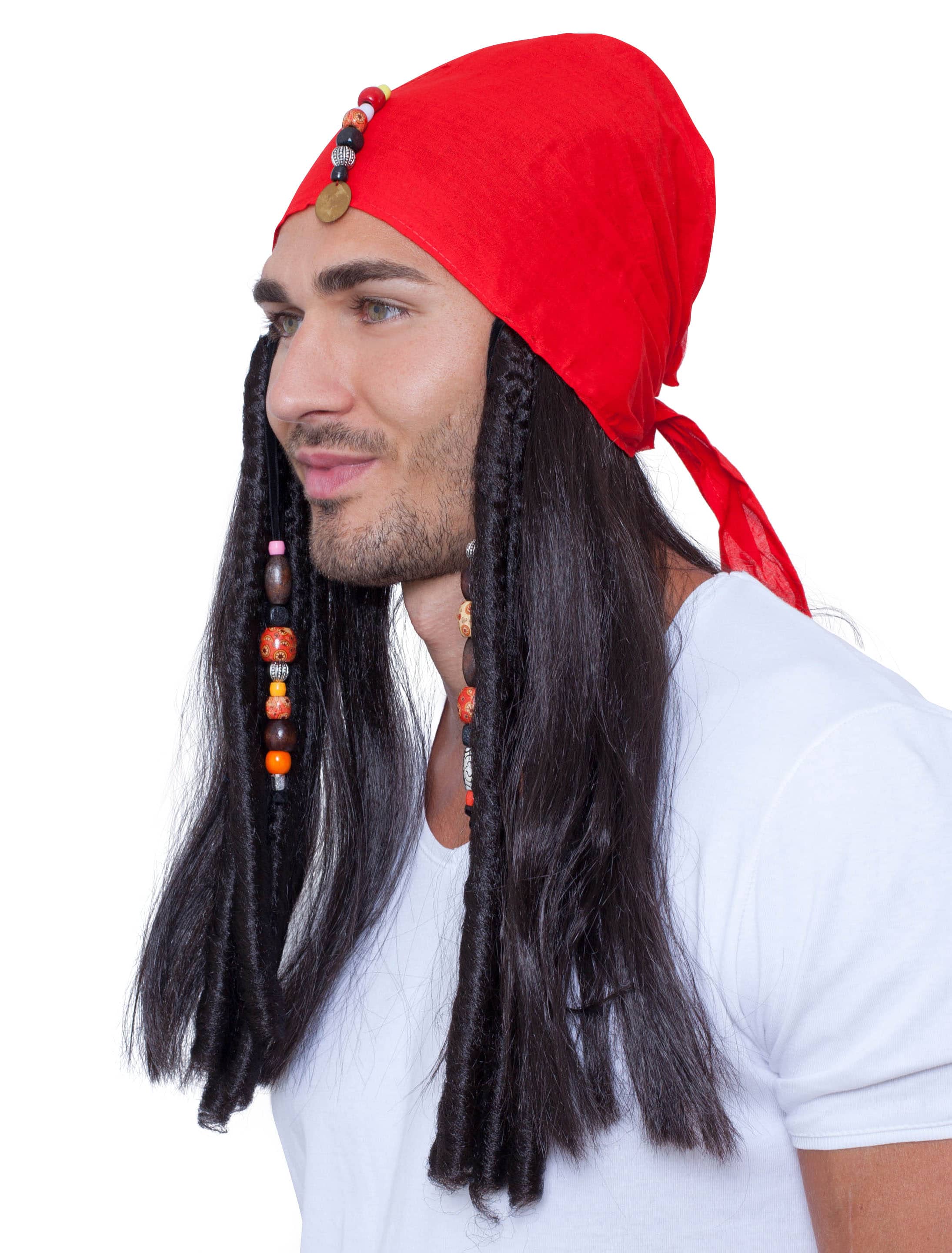 Perücke Pirat mit Bandana Perücke Pirat mit Bandana
