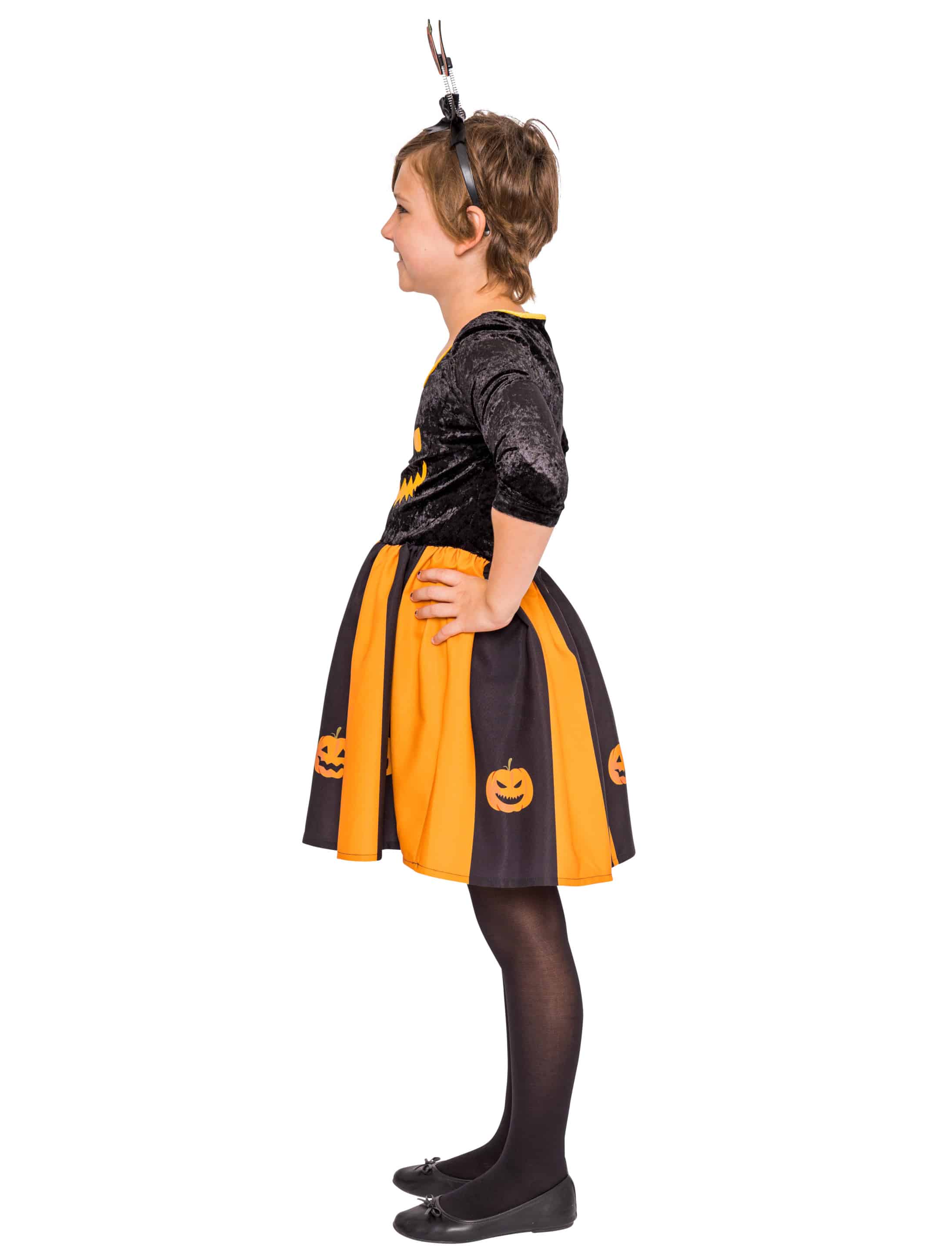 Kleid Kürbis Kinder schwarz/orange 128