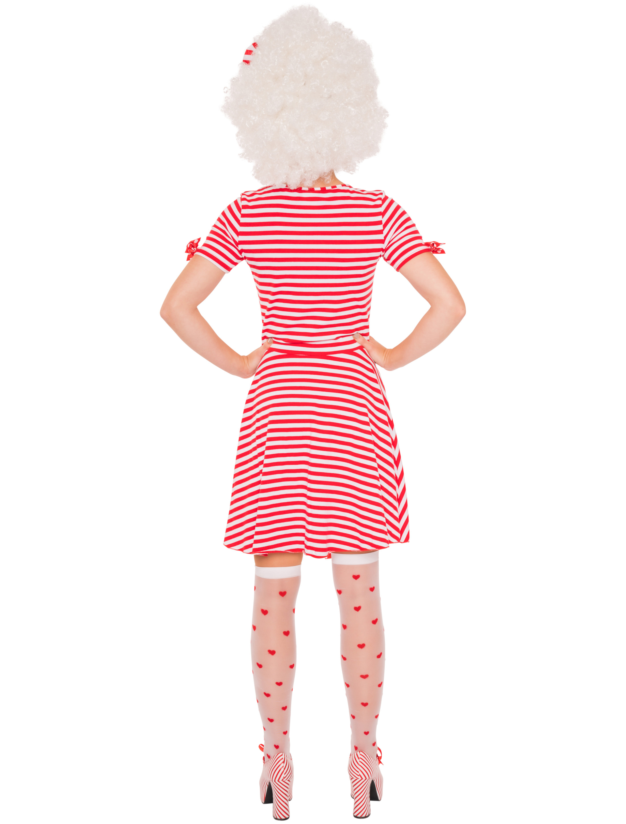 Kleid gestreift mit Schleifen Damen rot/weiß L/XL