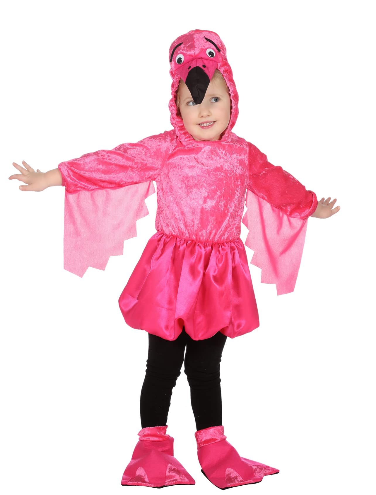 Kleid Flamingo mit Kapuze pink 152