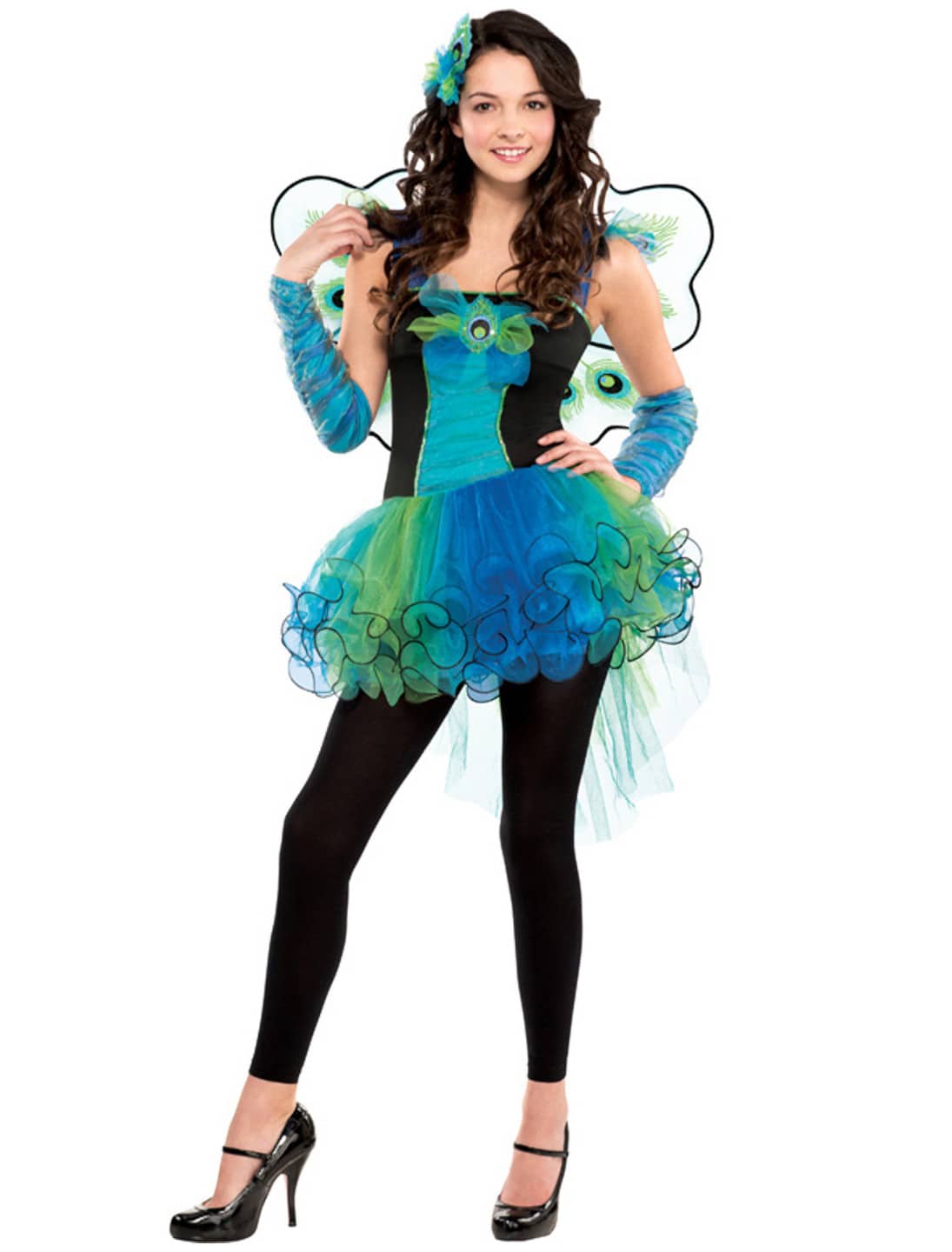 Kleid Pfau 5-tlg. Mädchen bunt 14-16 Jahre