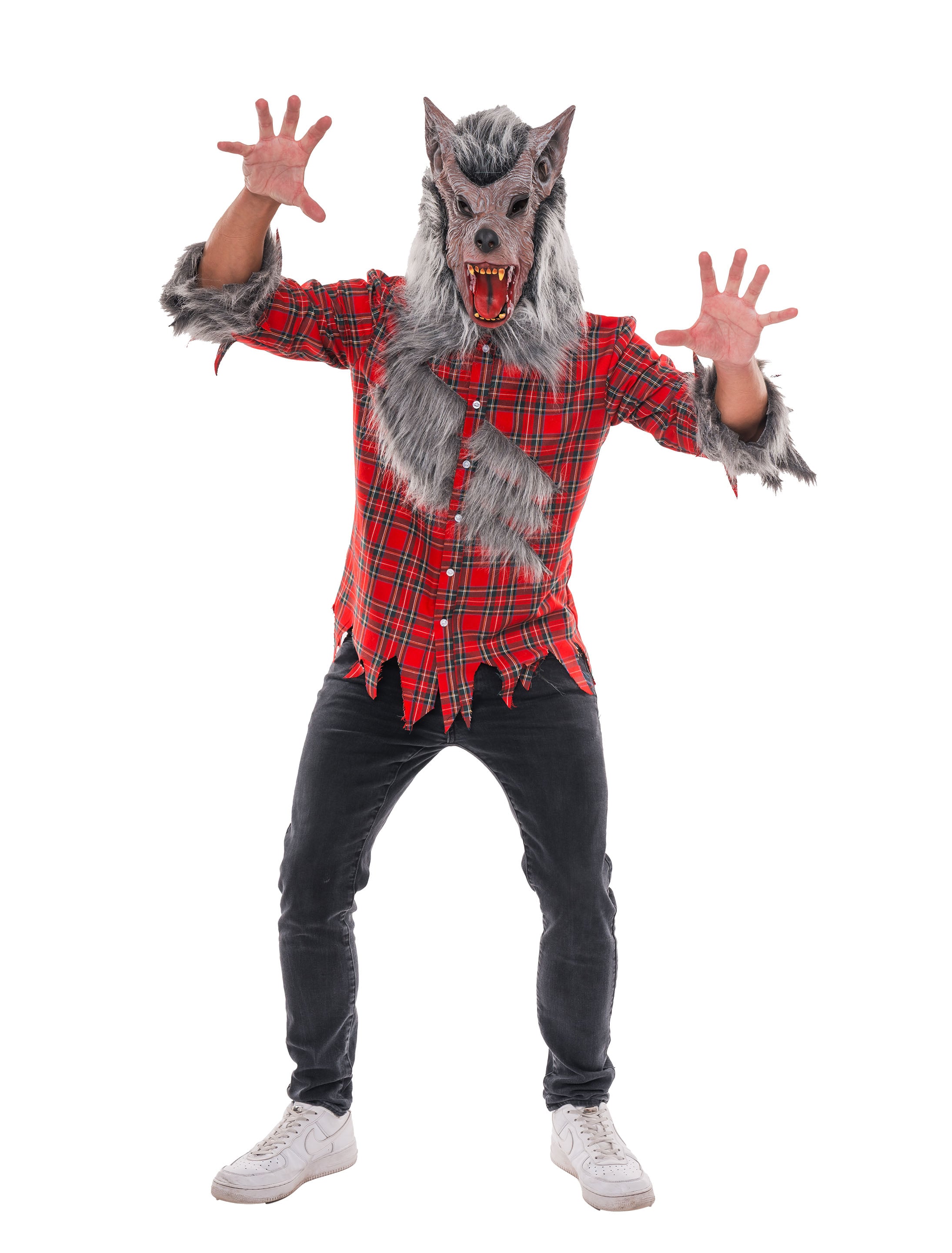 Hemd Werwolf Karos rot/schwarz L/XL