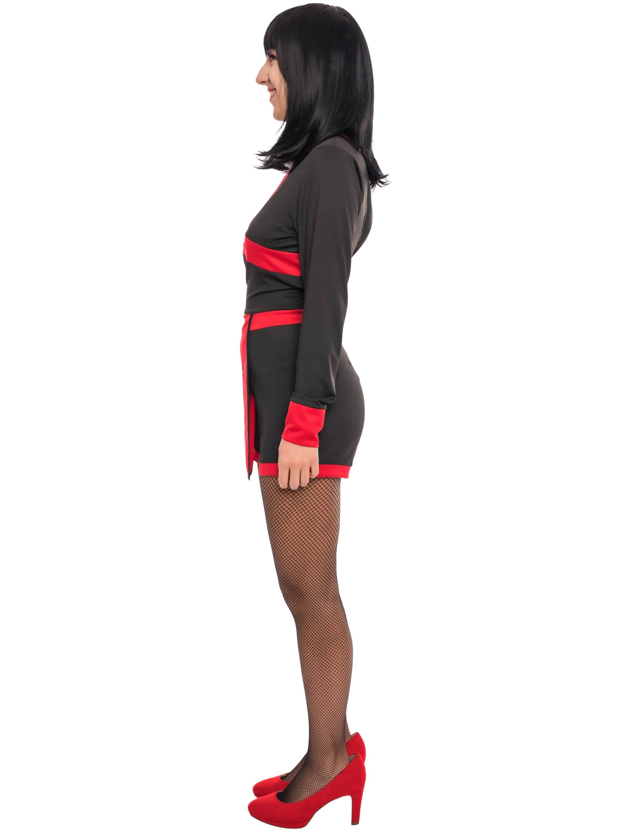 Kleid Ninja Damen schwarz/rot L/XL