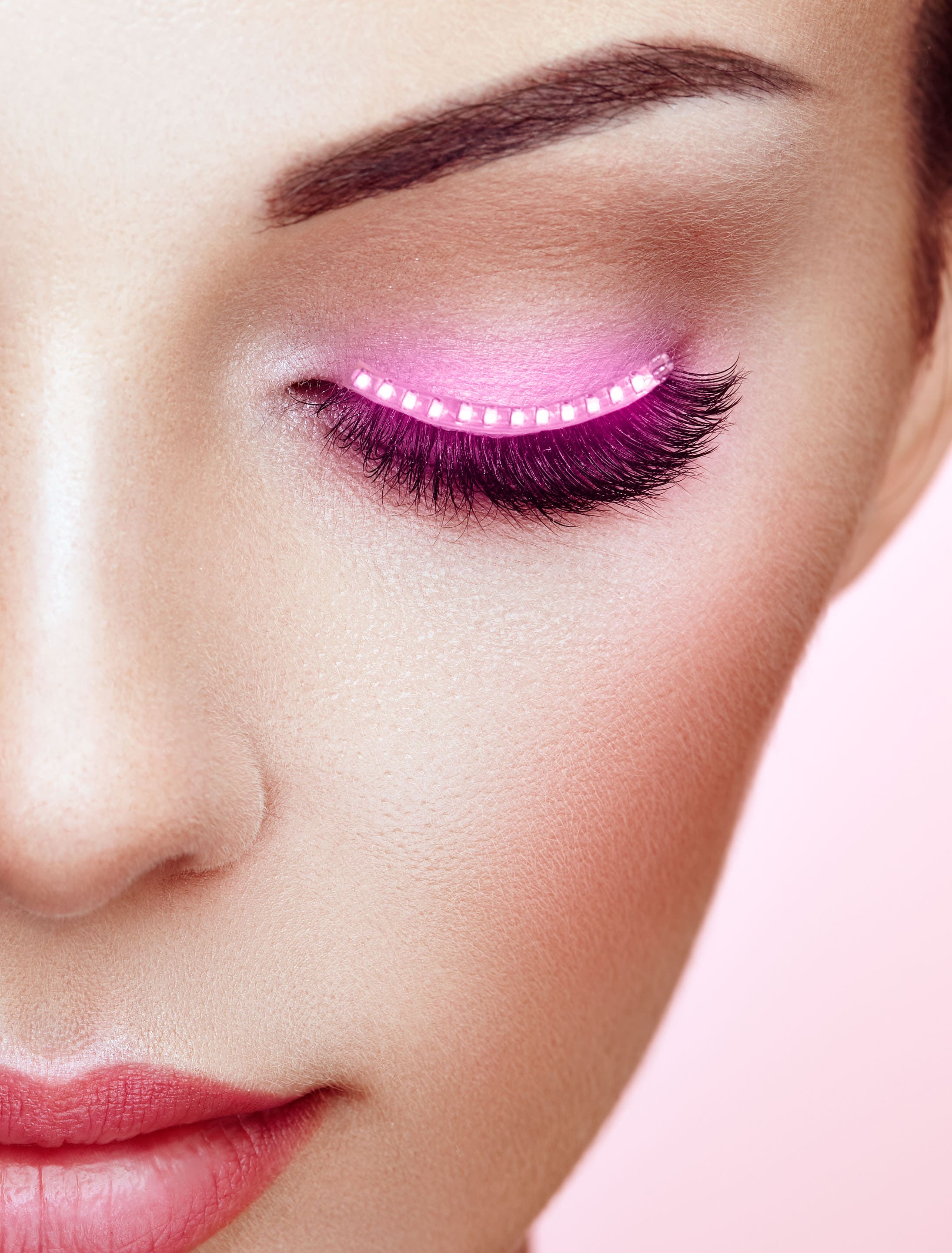 Wimpern LED Damen pink