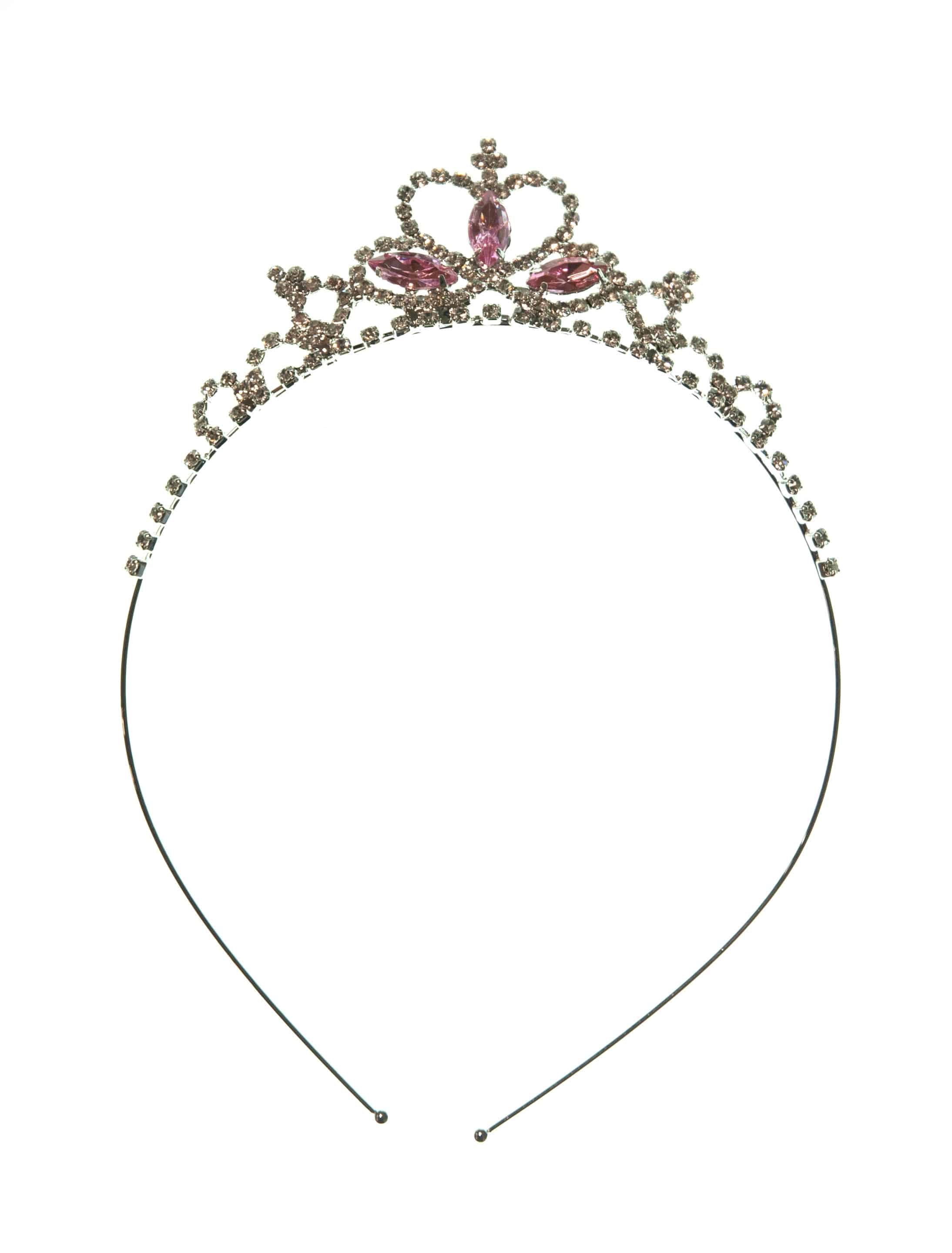 Diadem Mareike silber mit pinken Steinen