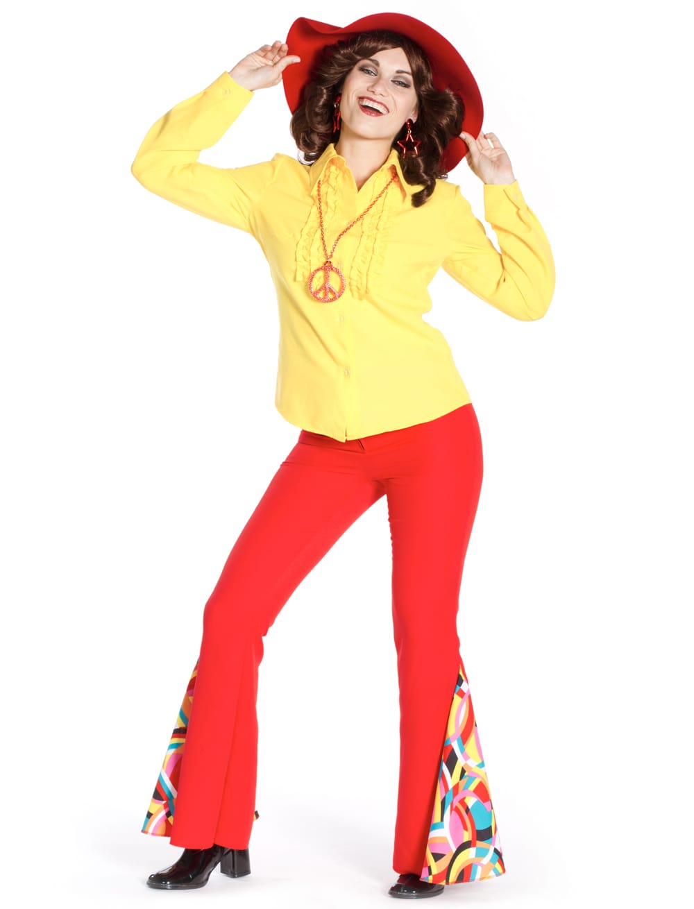 Schlaghose Hippie Damen rot Damen rot 38 Schlaghose Hippie Damen rot Damen rot 38
