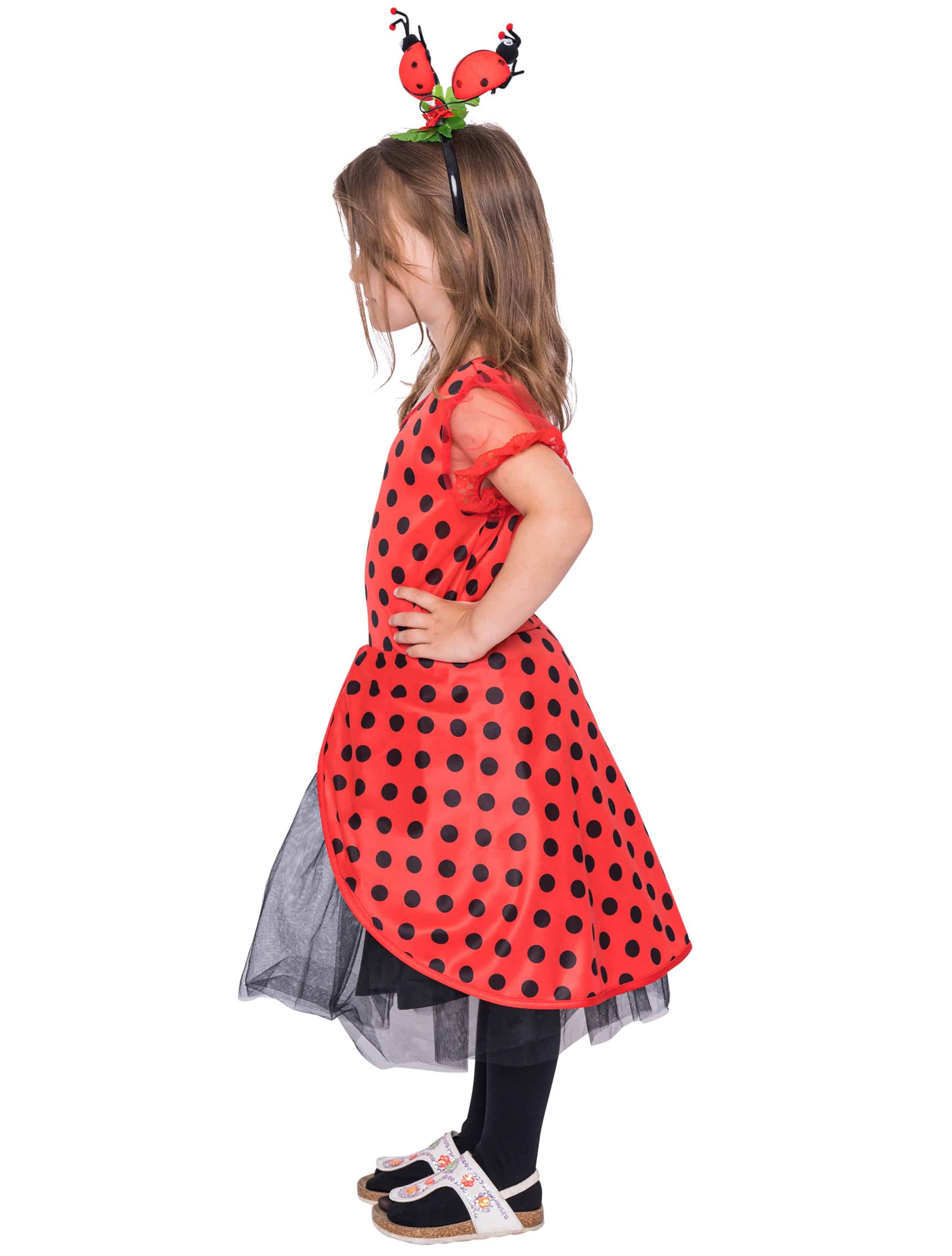 Kleid Marienkäfer Kinder Mädchen schwarz/rot 164