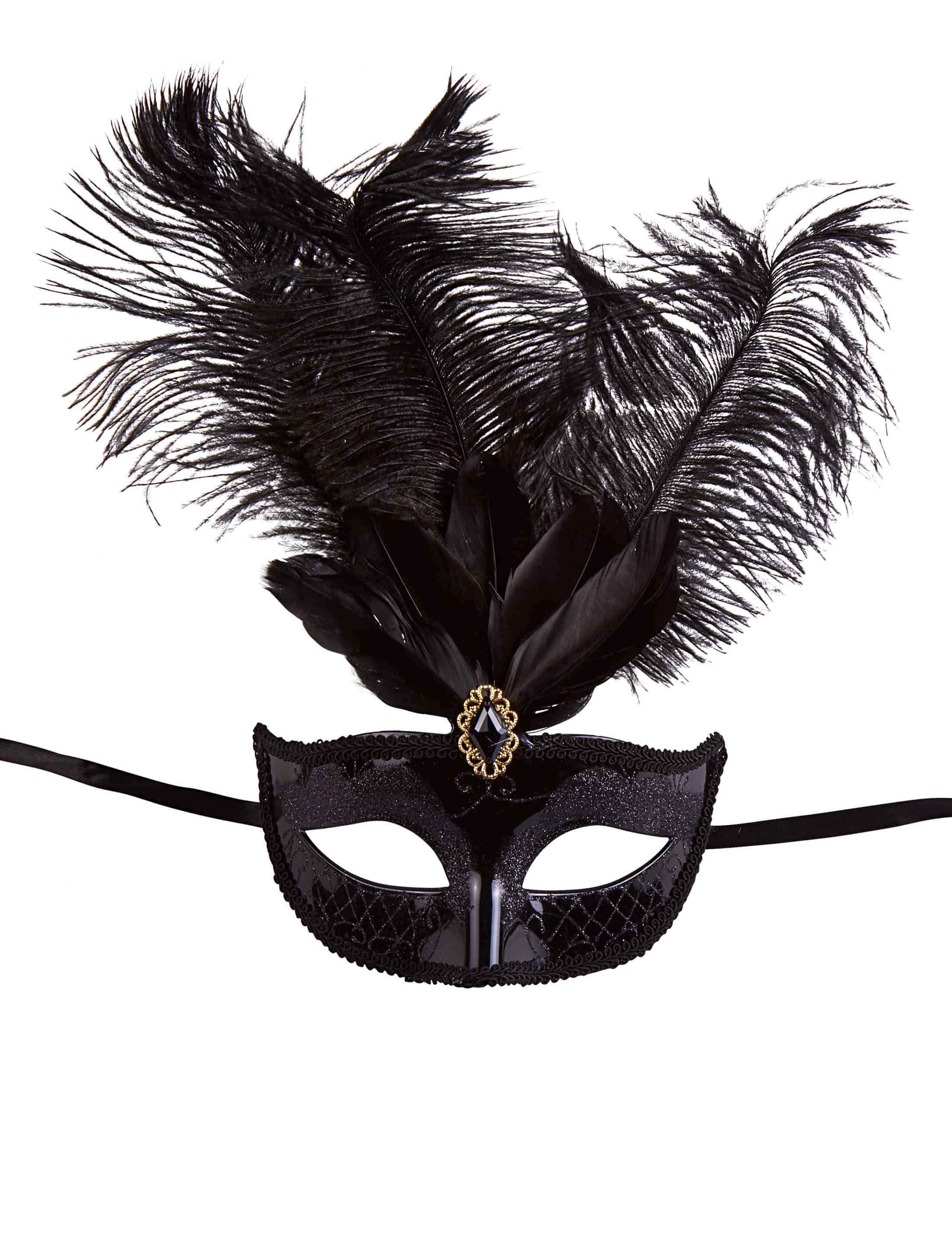 Federmaske schwarz