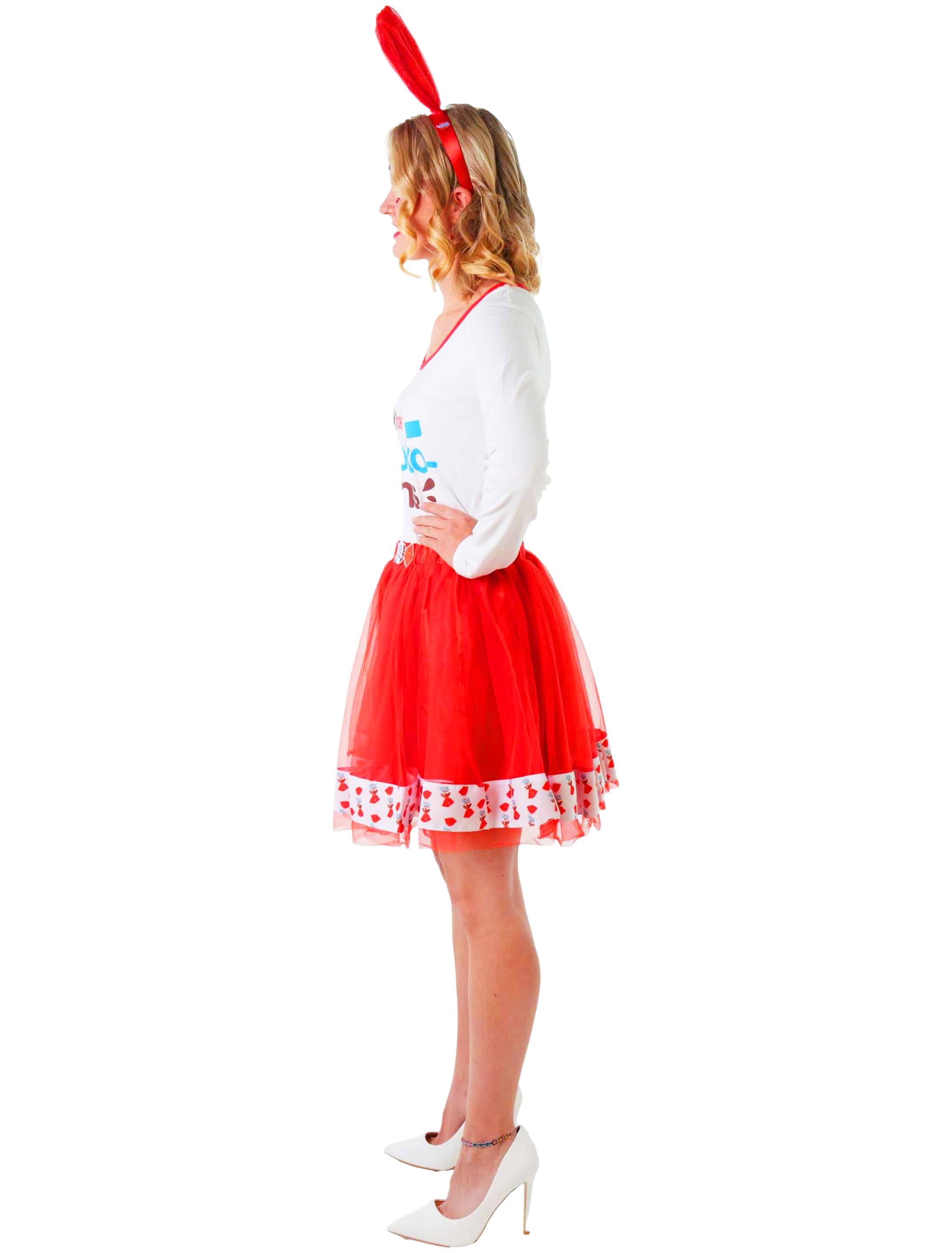 Kleid langarm kinder Schoko-Bons Damen rot/weiß M