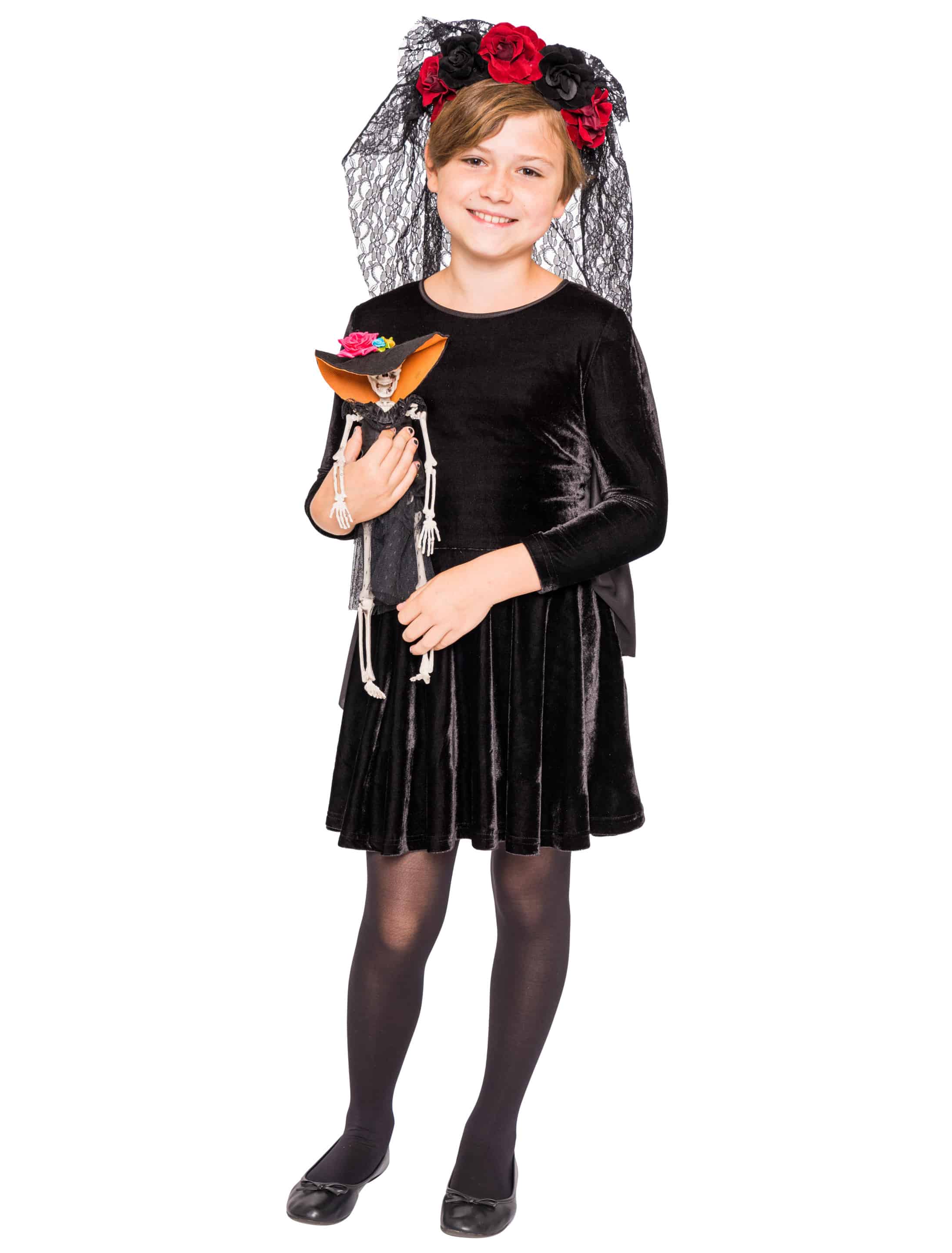 Kleid Fledermausärmel Kinder schwarz 140