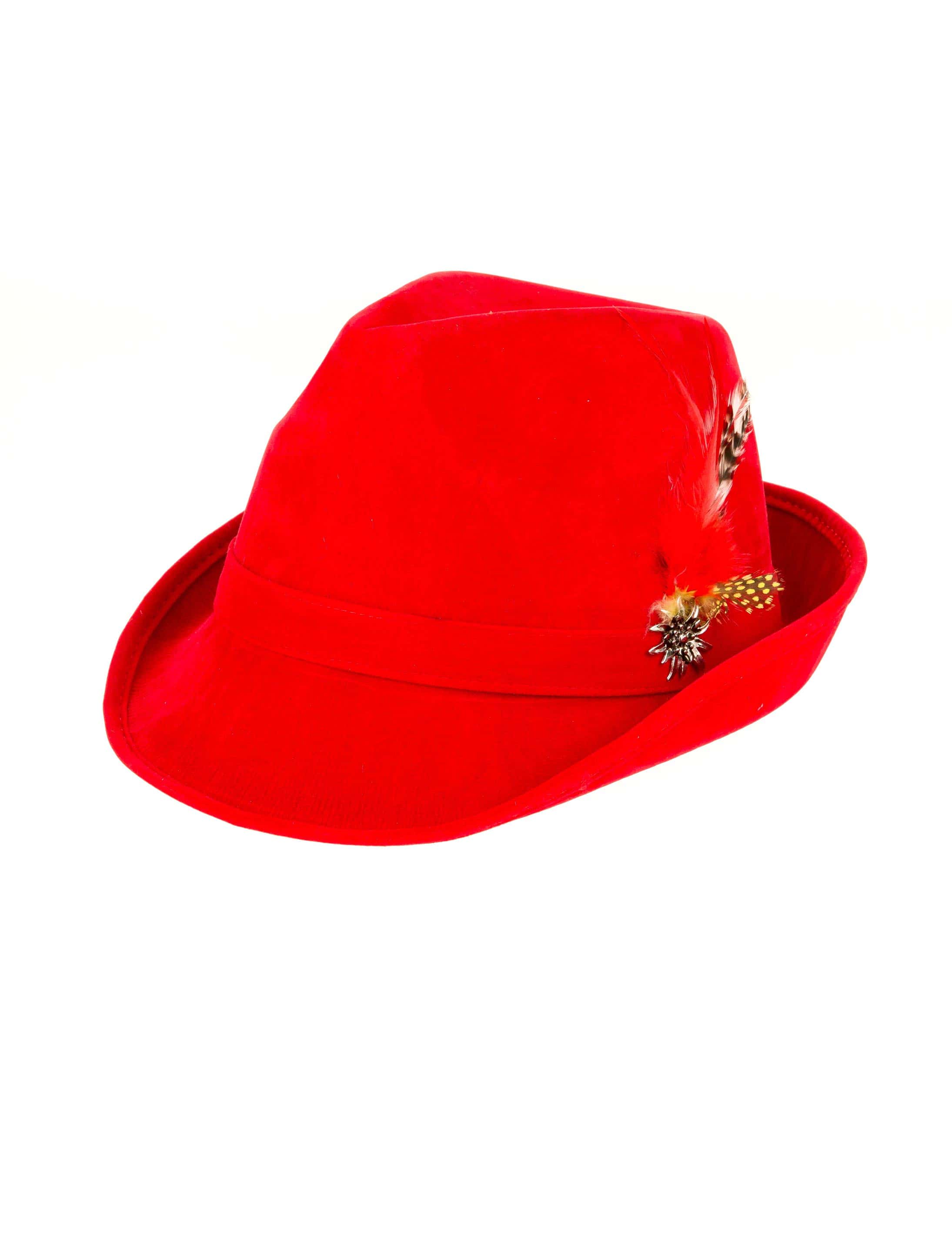 Trachtenhut mit Feder rot