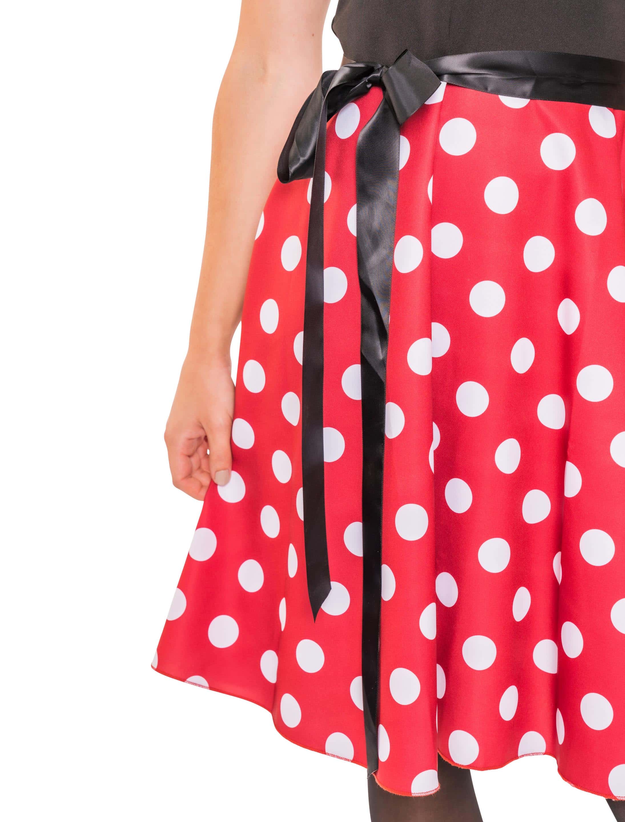 Kleid Maus mit Punkten schwarz/weiß/rot L