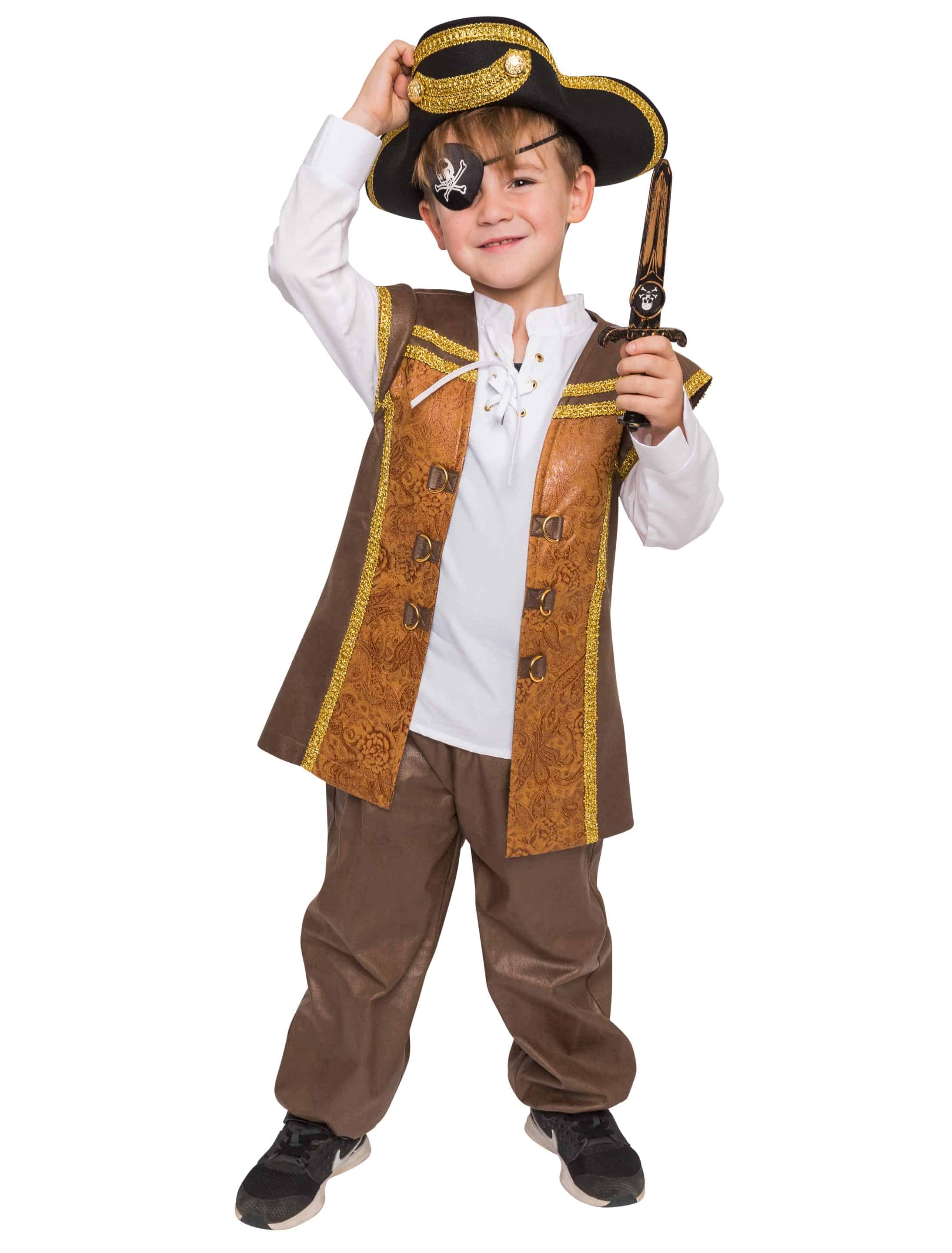 Weste Pirat Kinder braun 116