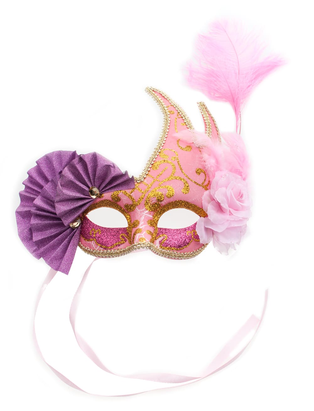 Federmaske Venezia pink/lila