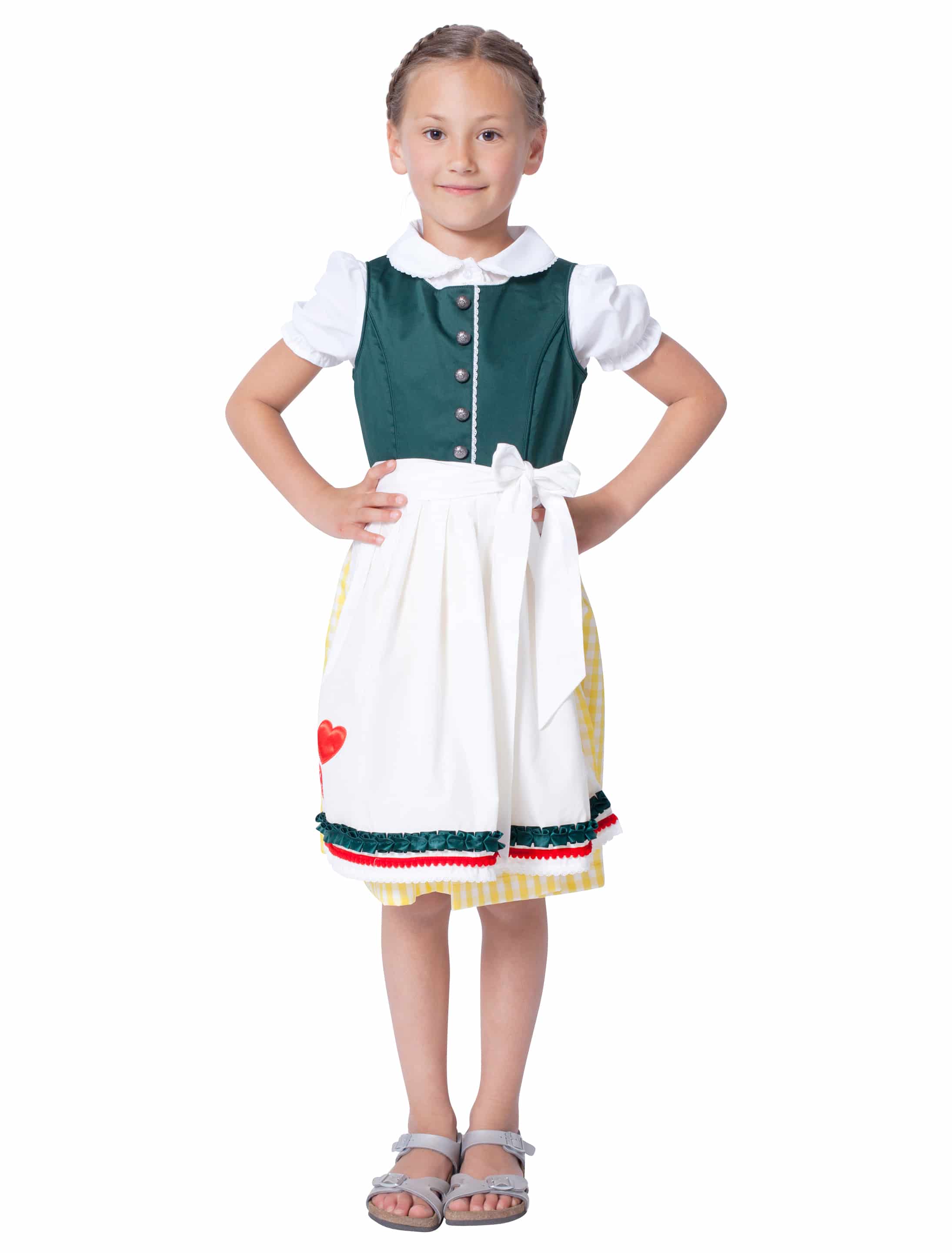 Dirndl Nora grün/weiß 140