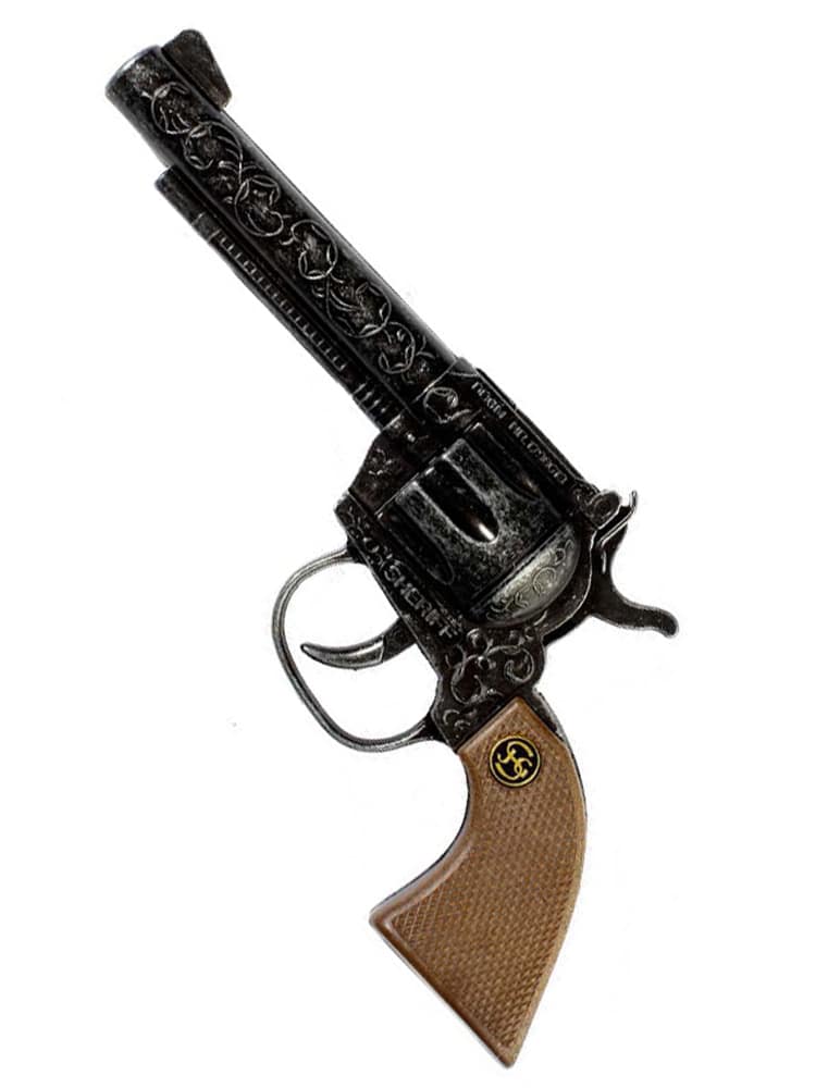 Pistole Sheriff Metall 100-Schuss grau