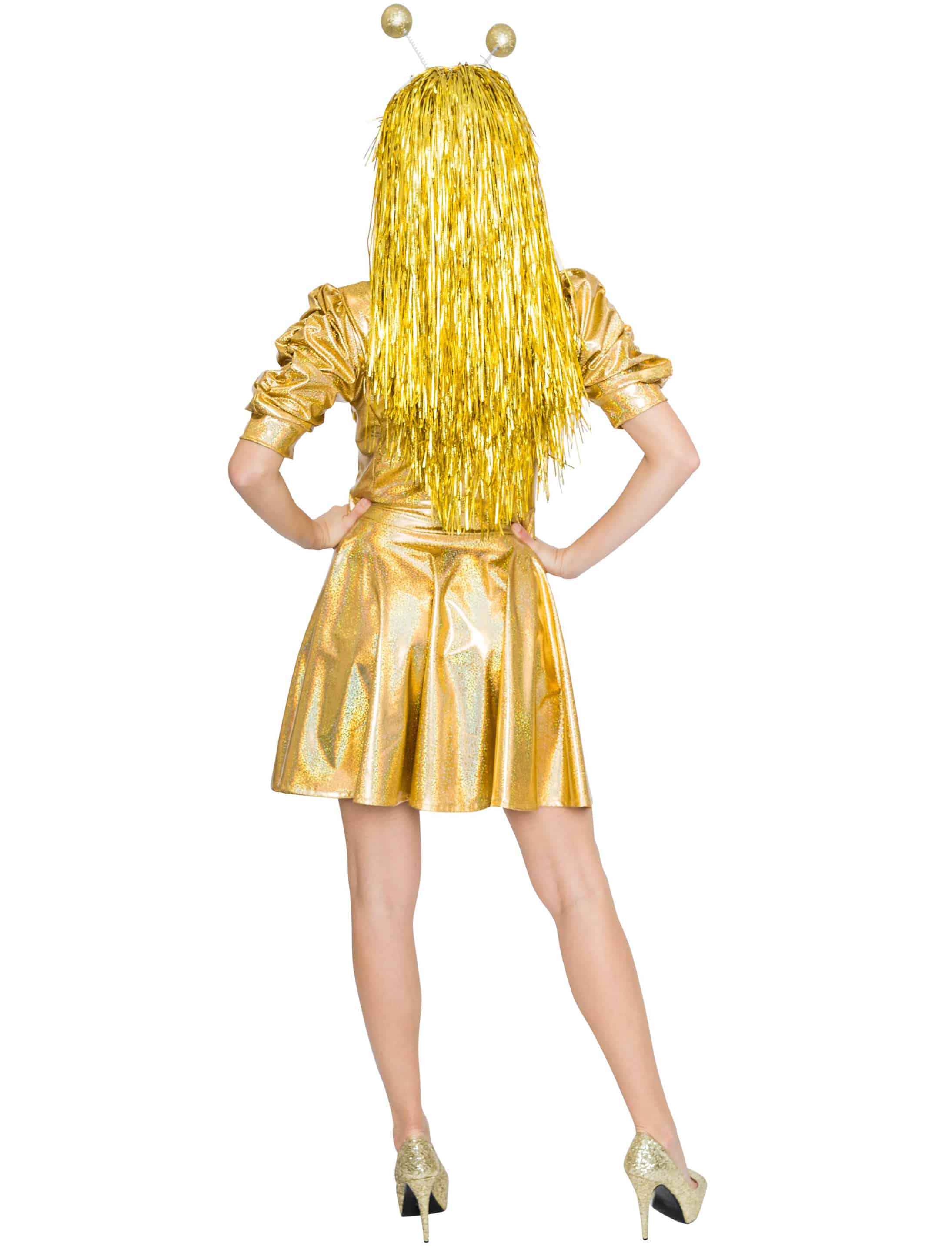 Spacekleid Laser Damen gold XL