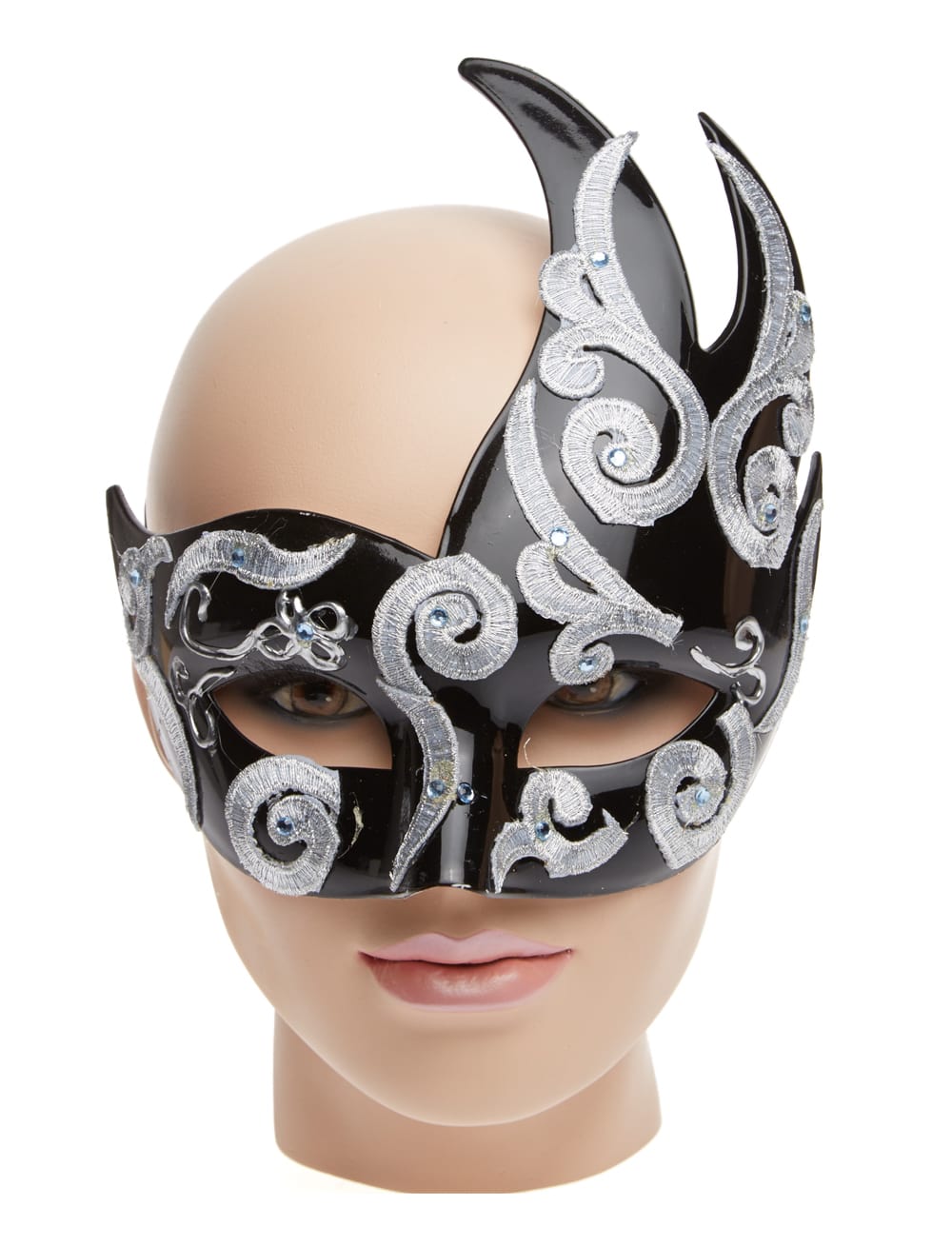 Maske Venezia mit Verzierung schwarz