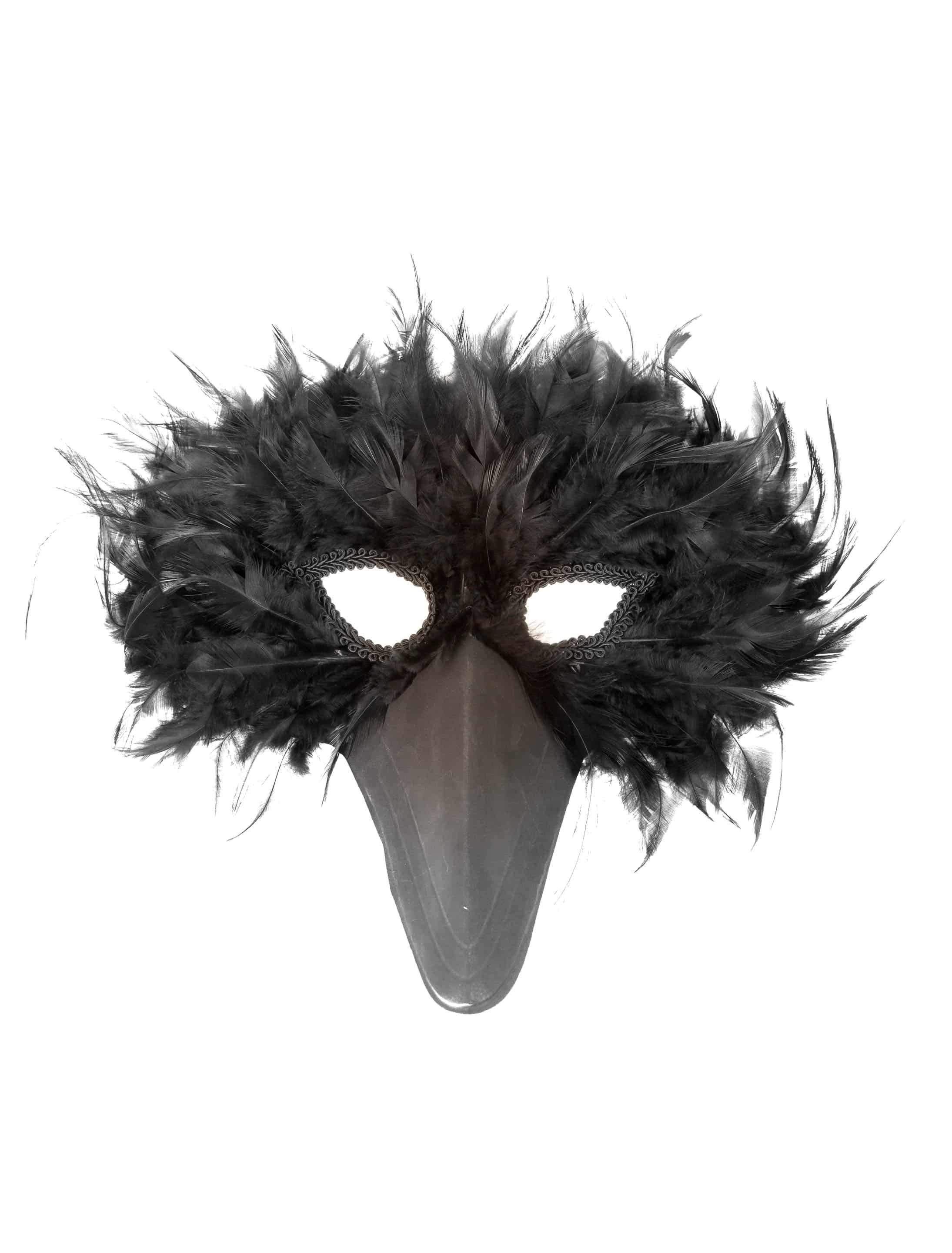 Federmaske schwarzer Vogel