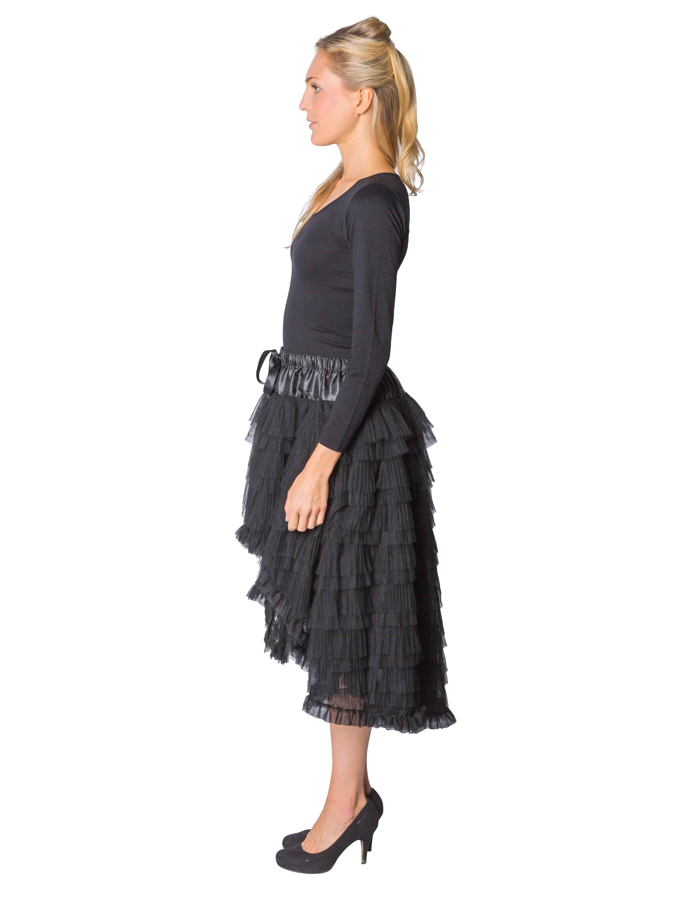 Petticoat de luxe mit Falten schwarz