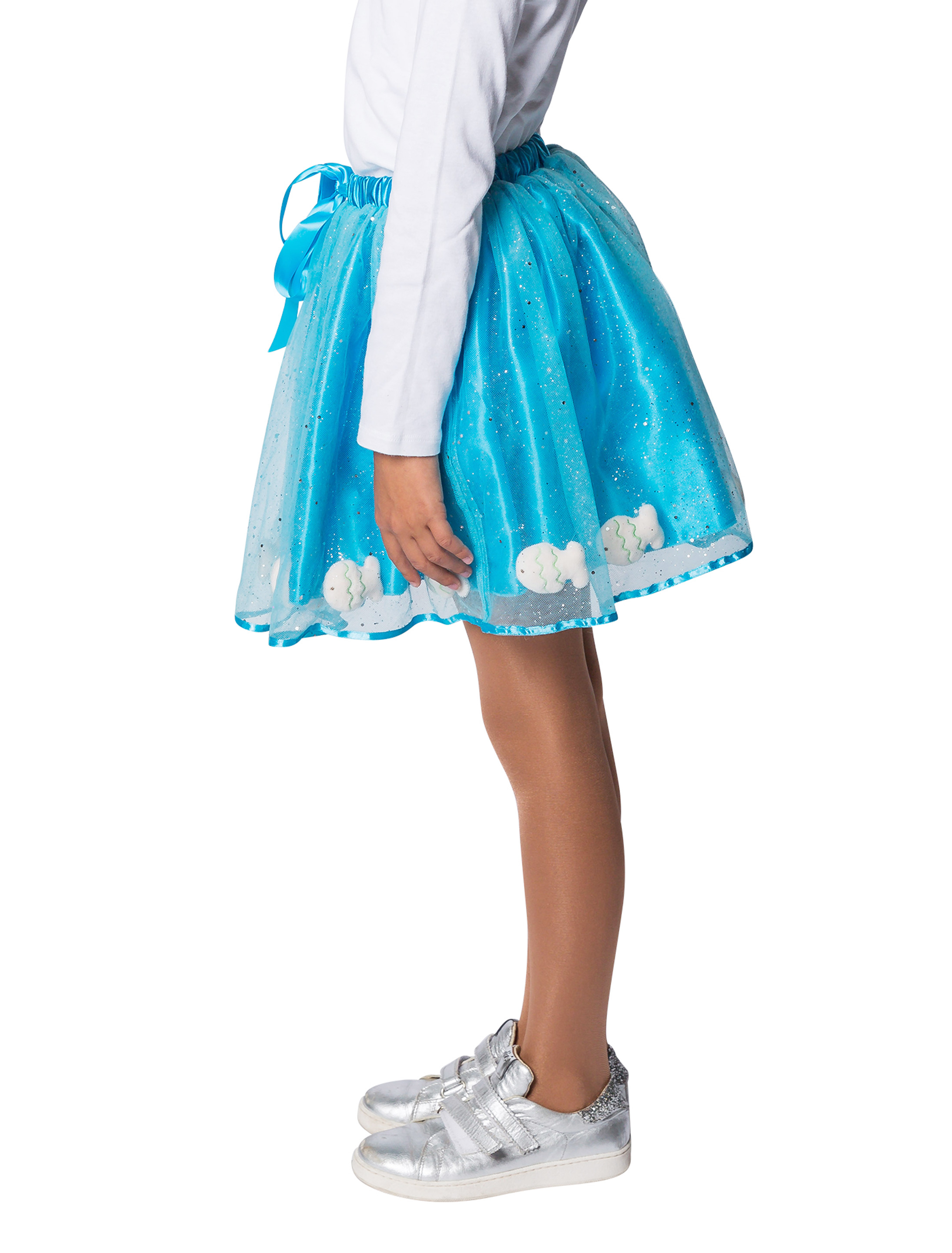 Petticoat mit Fischen Kinder blau