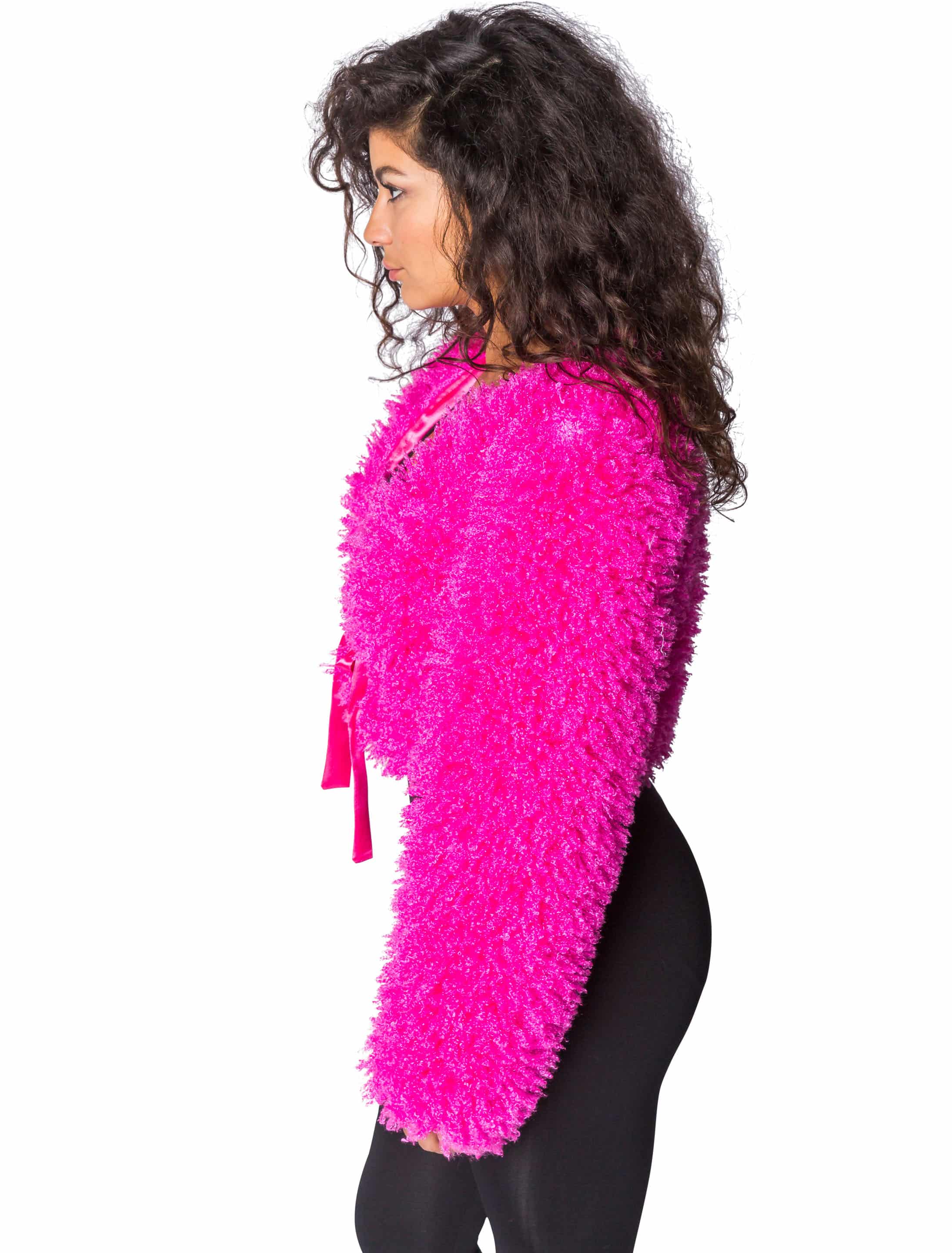 Jacke kurz flauschig Damen pink XL/XXL