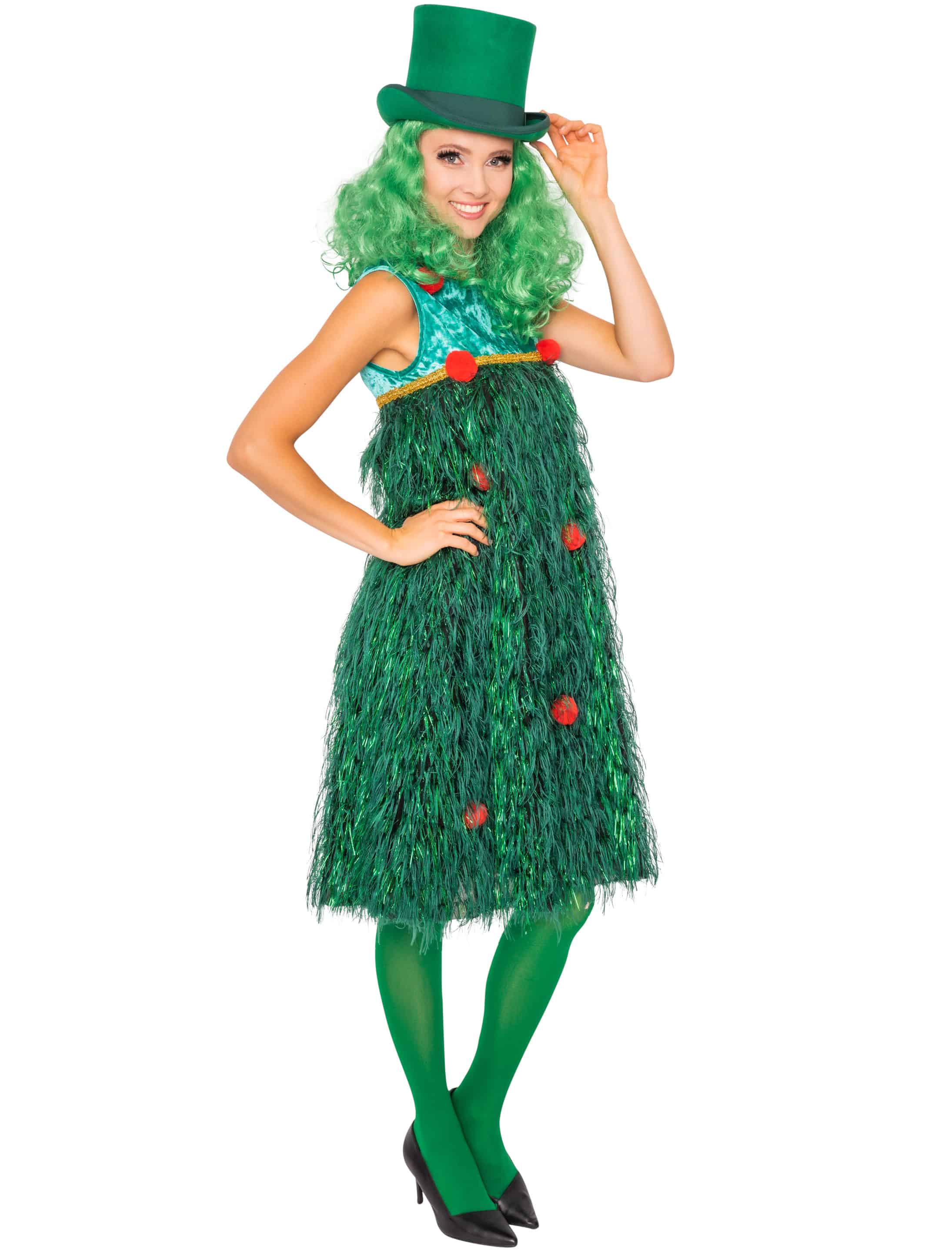 Kleid Weihnachtsbaum Damen grün 2XL/3XL