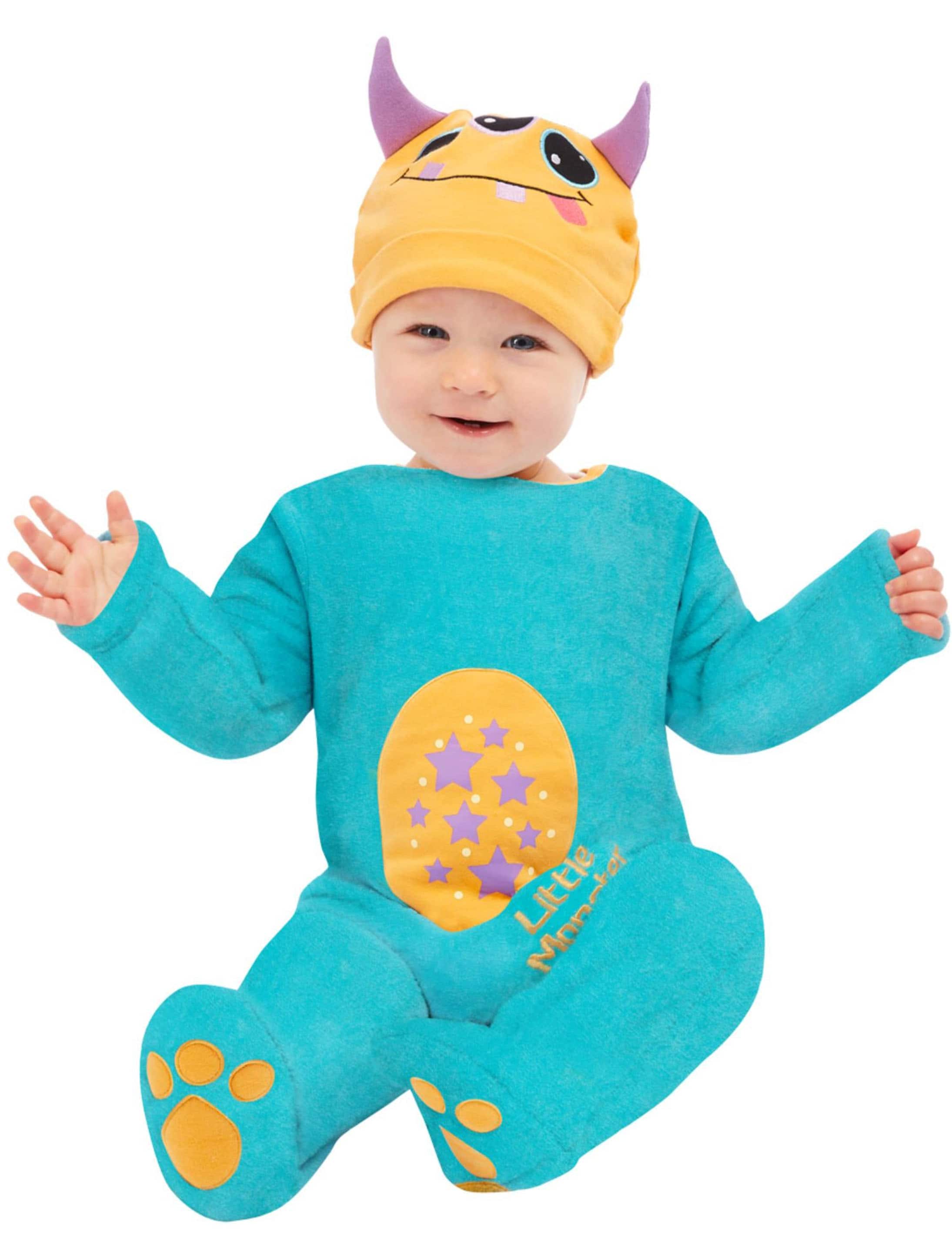 Strampler Kostüm Monster 2-tlg. Kinder blau 74