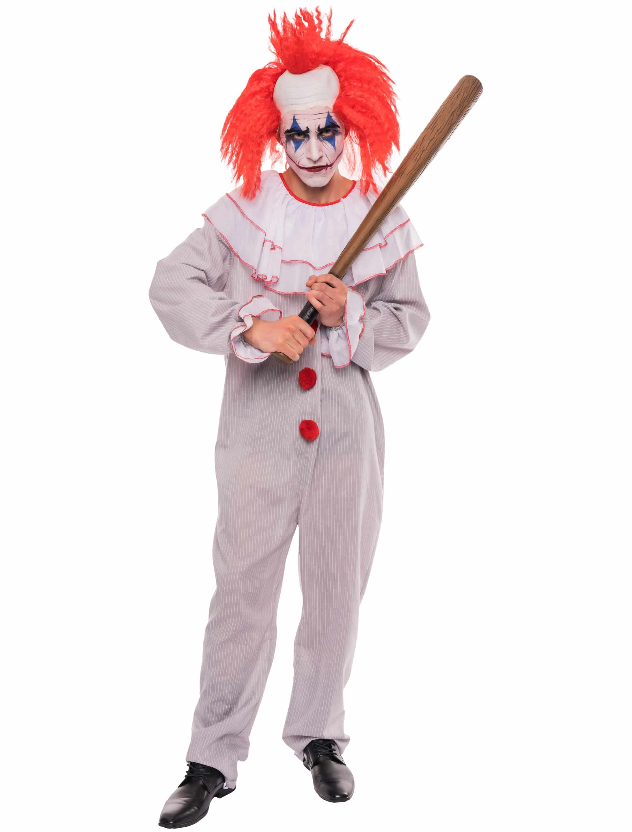 Jumpsuit Horrorclown Herren grau 2XL/3XL