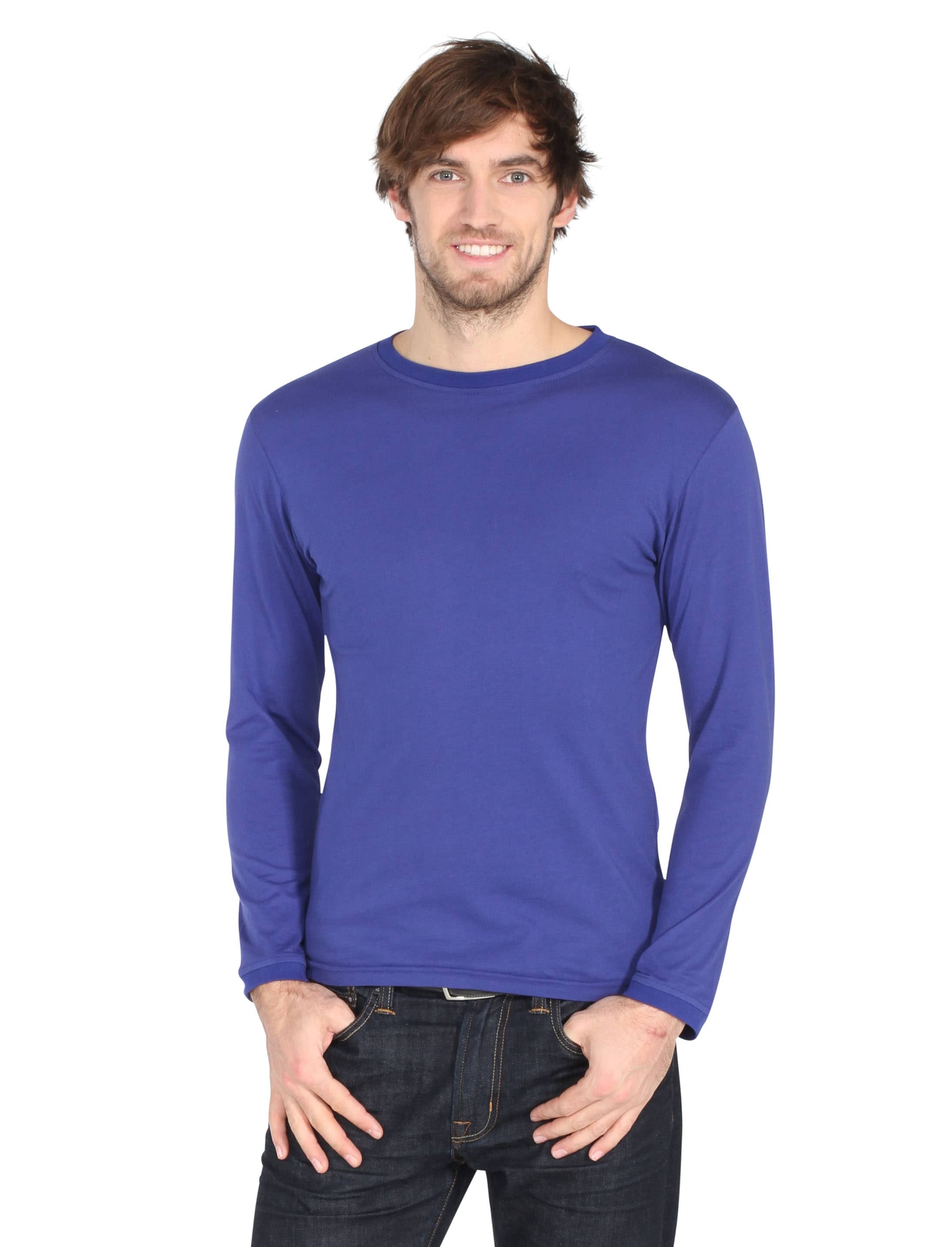 Shirt langarm blau S