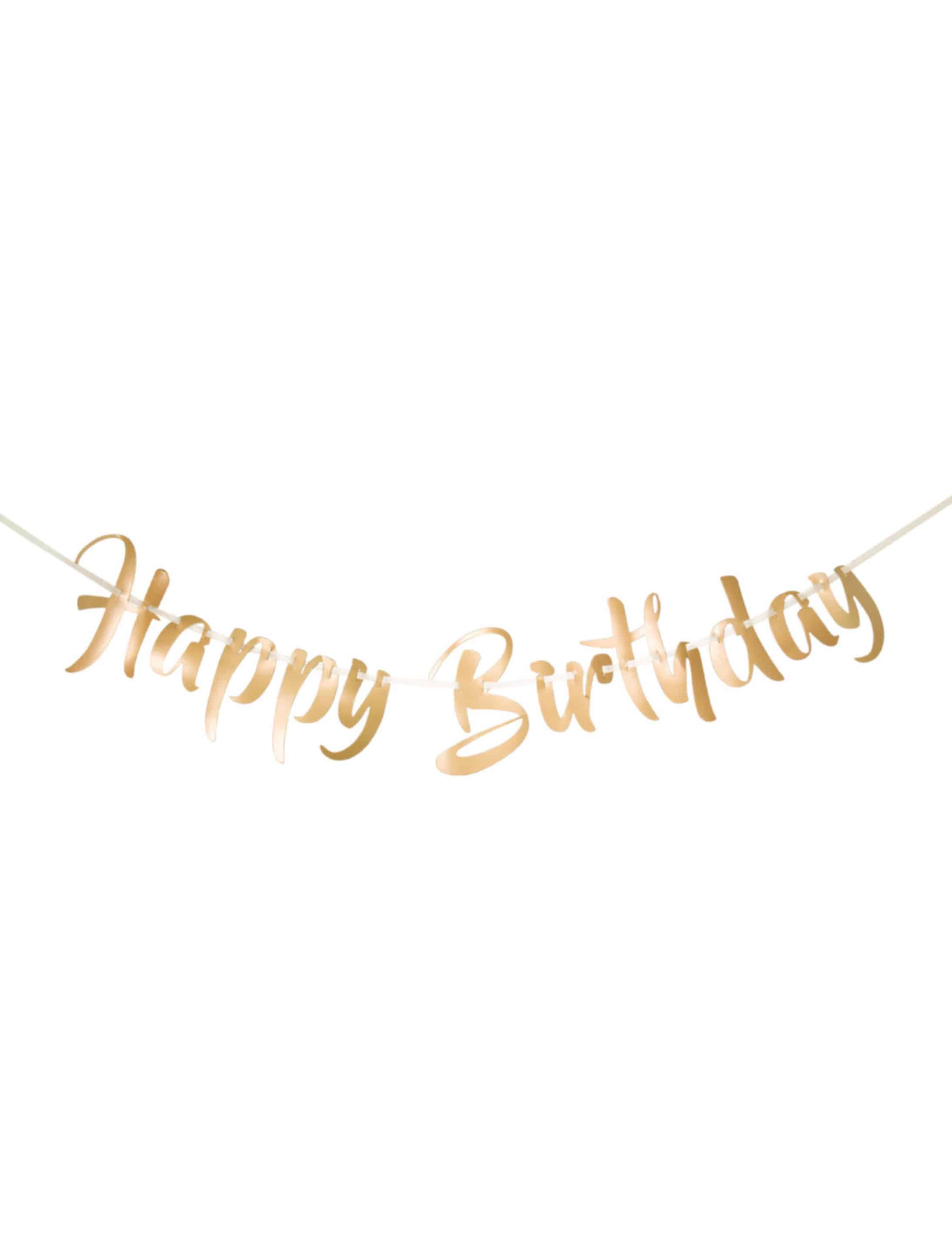 Girlande Happy Birthday gold 1m