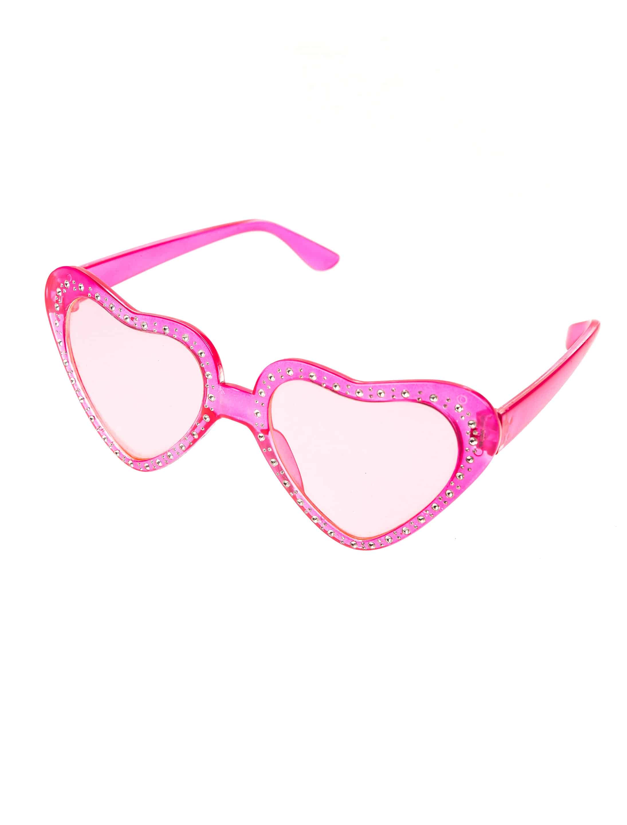 Brille Herz mit Strass pink